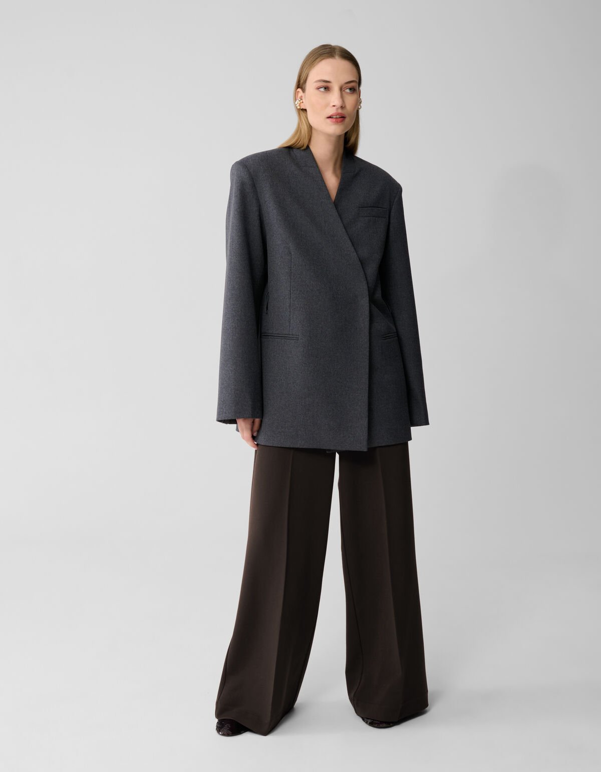 Oversized Wrap Blazer Donkergrijs By Lonneke SHOEBY WOMEN