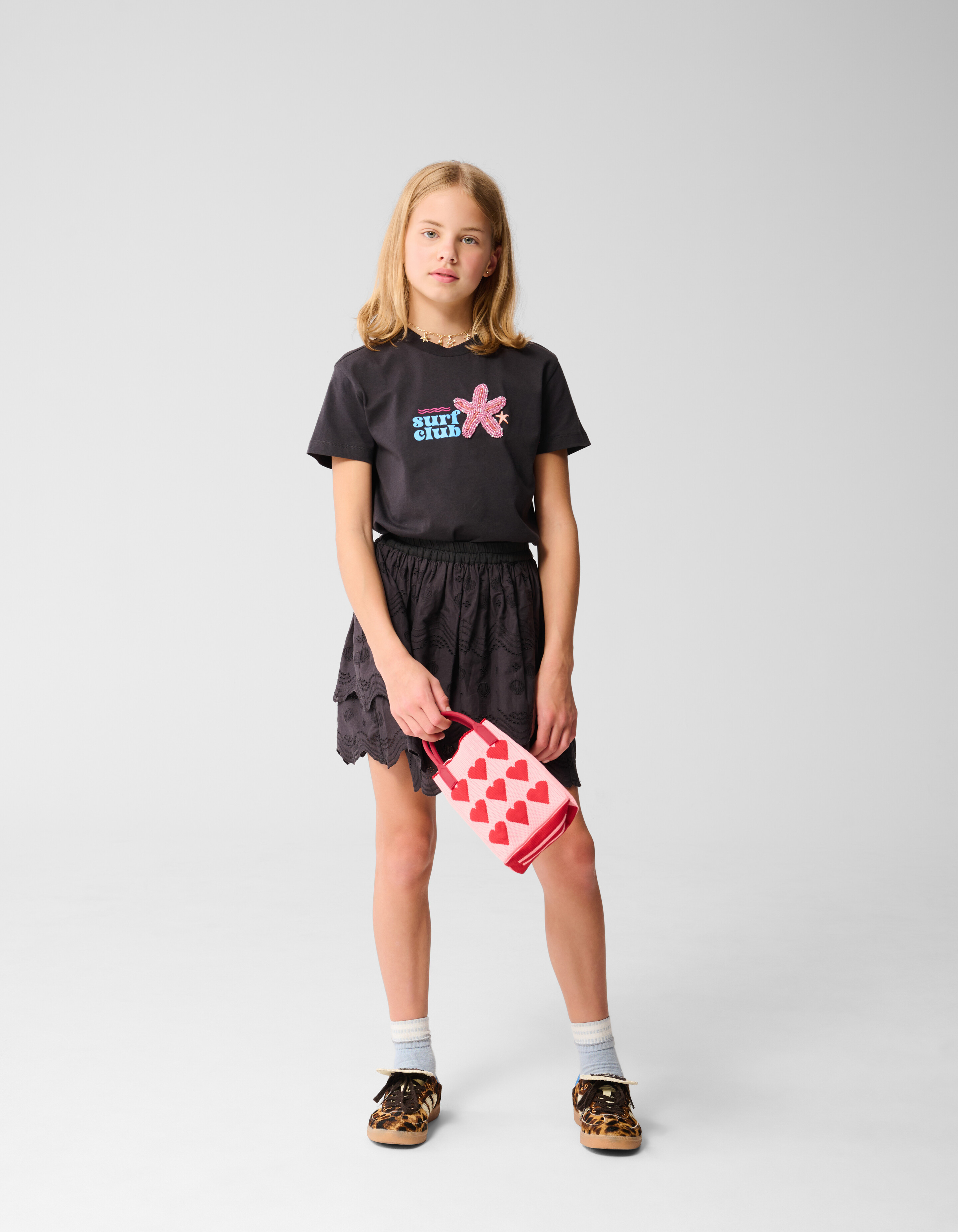 Embroidery Rok Zwart SHOEBY GIRLS