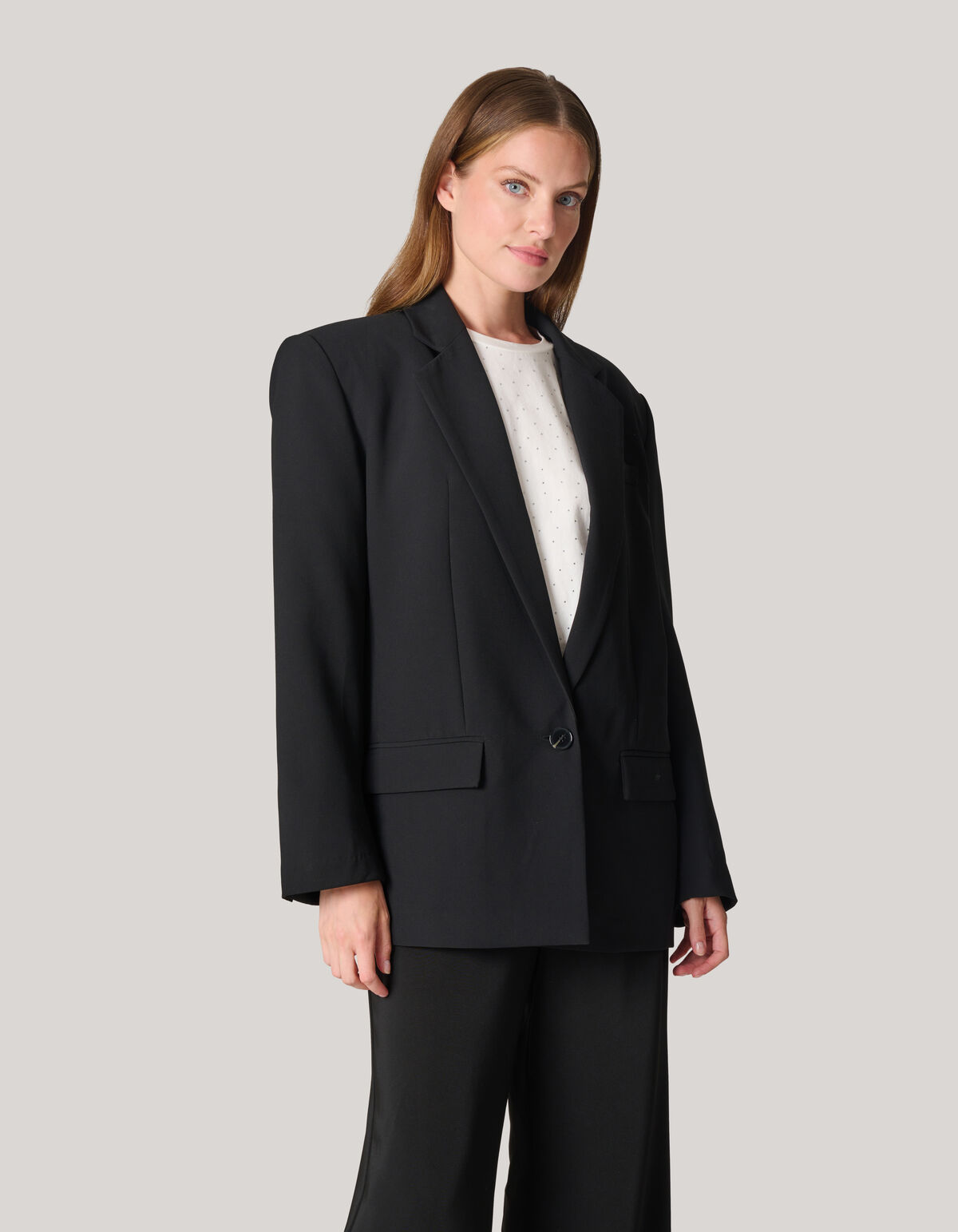 Tapered Fit Blazer Zwart SHOEBY WOMEN
