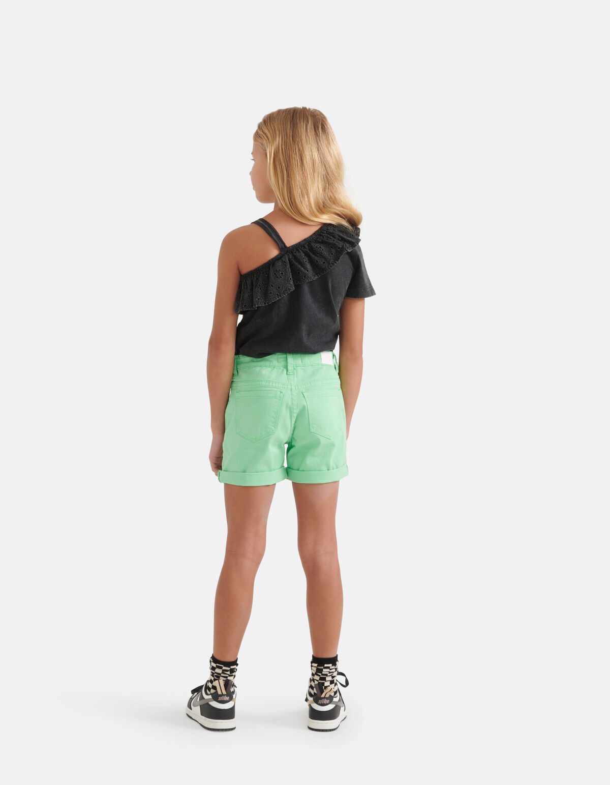One Shoulder T-shirt Donkergrijs SHOEBY GIRLS
