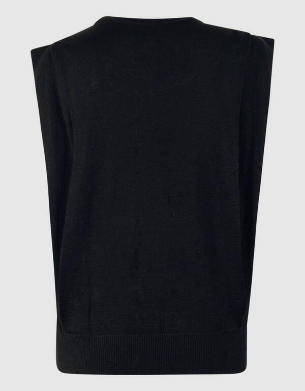 Pleated Shoulder Top Zwart SHOEBY WOMEN