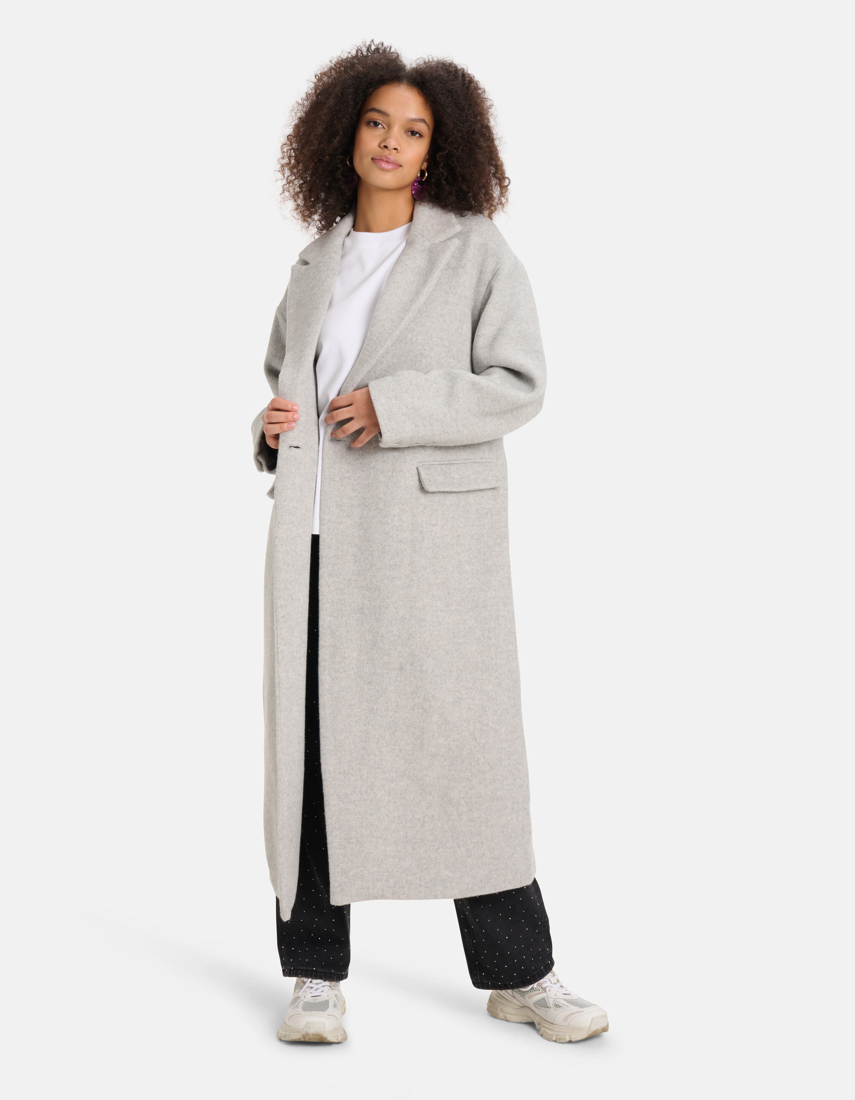 Lange Rechte Jas Grijs SHOEBY WOMEN