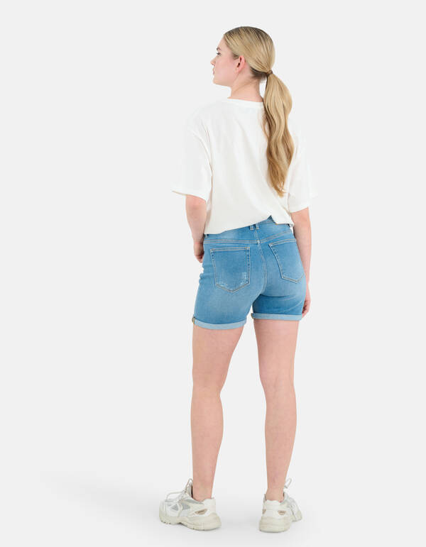 Tapered Denim Short Mediumstone SHOEBY WOMEN