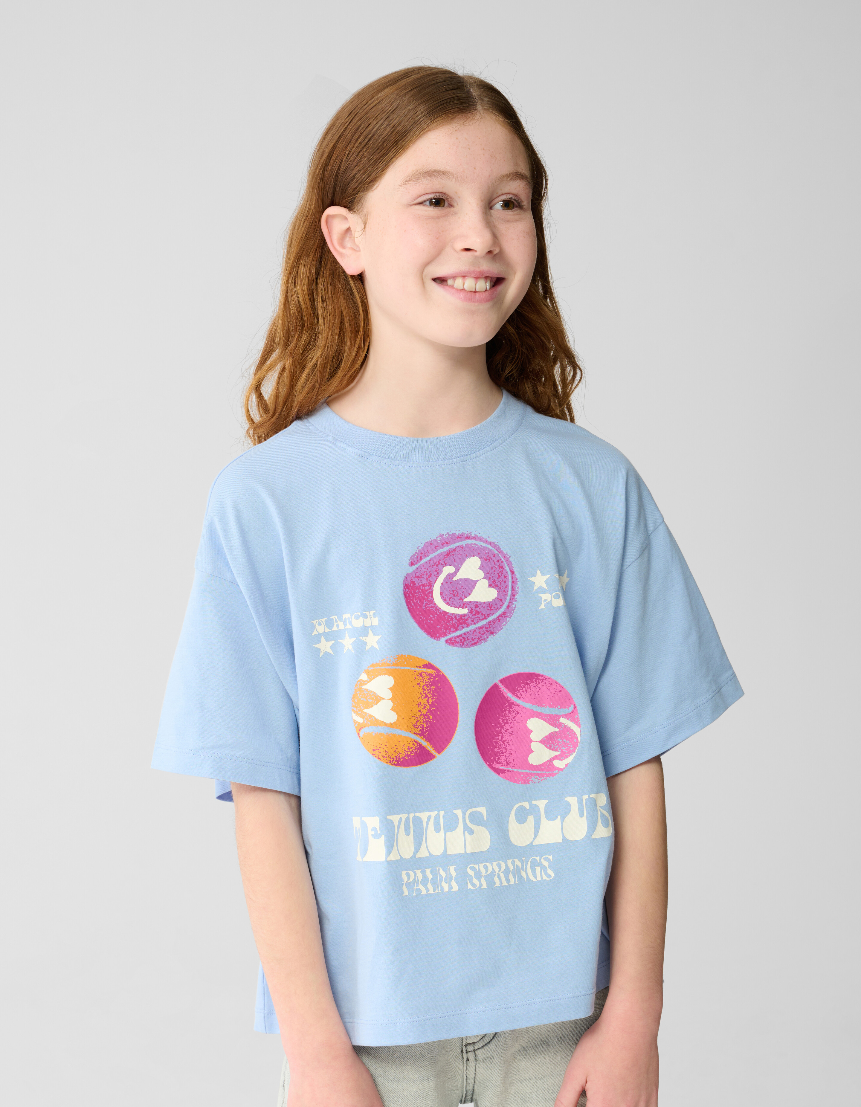 Tennis Artwork T-shirt Blauw SHOEBY GIRLS