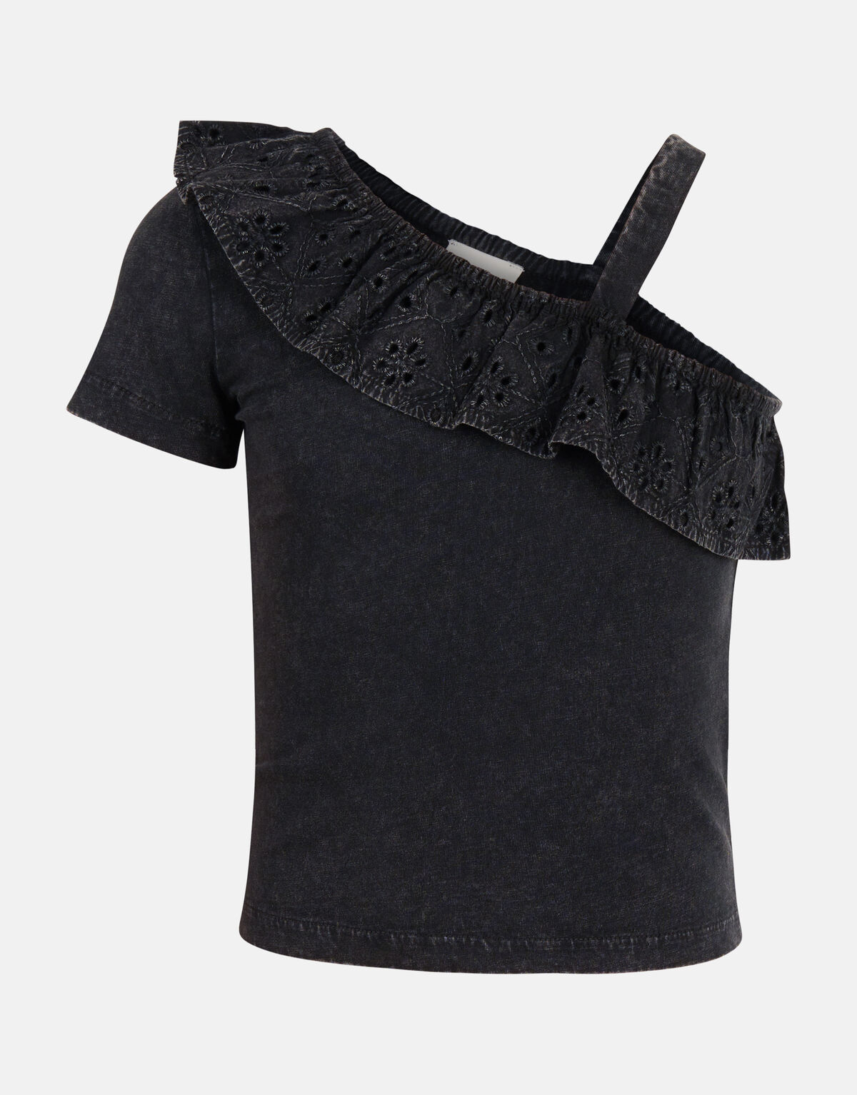 One Shoulder T-shirt Donkergrijs SHOEBY GIRLS