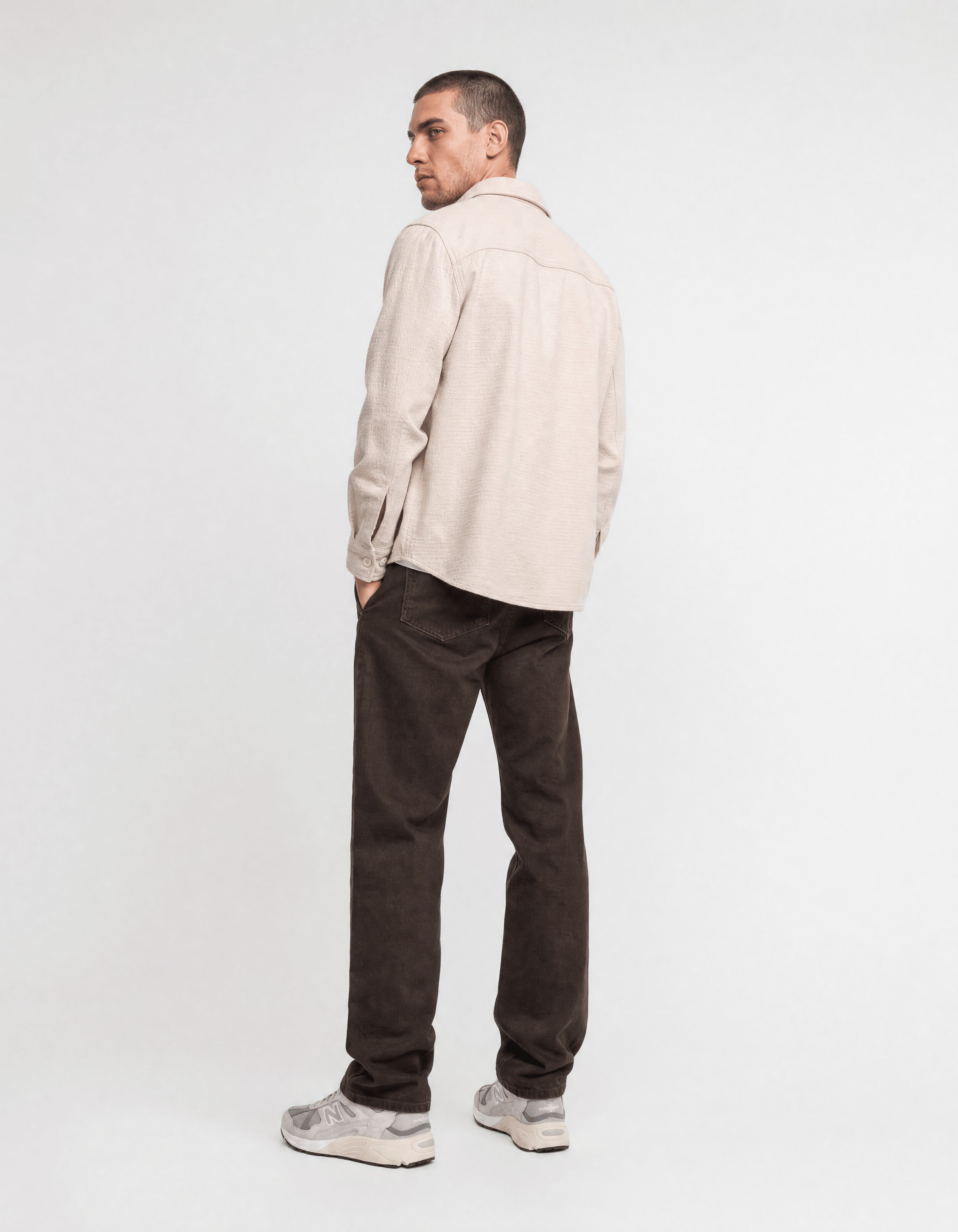 Block Jacquard Overshirt Lichtgrijs SHOEBY MEN