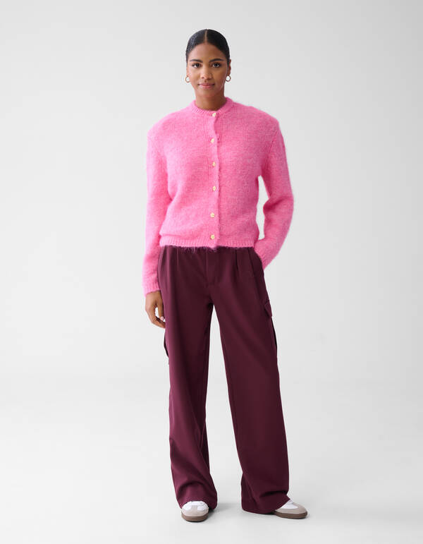 Cargo Wide Leg Broek Bordeaux SHOEBY WOMEN