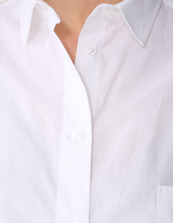 Pleat Poplin Blouse Wit SHOEBY WOMEN