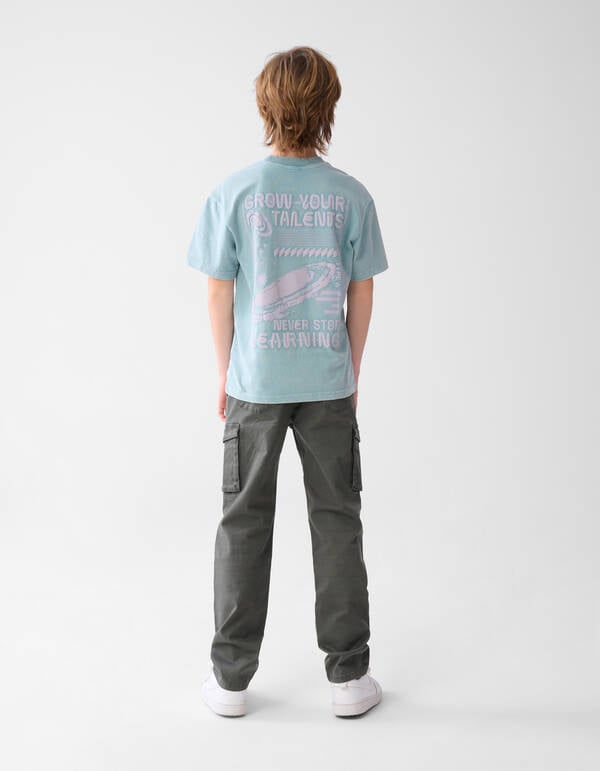 Straight Fit Cargo Broek Donkergrijs SHOEBY BOYS