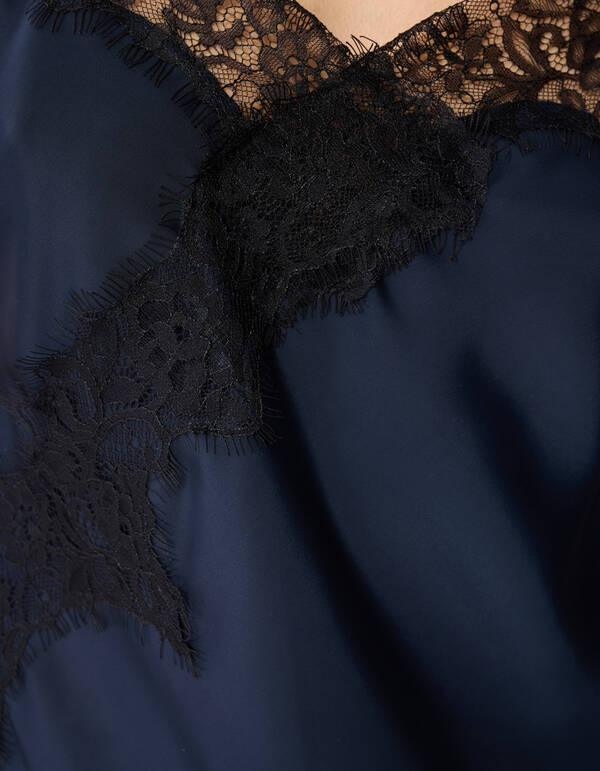 Asymmetrische Kanten Mini Jurk Donkerblauw SHOEBY WOMEN