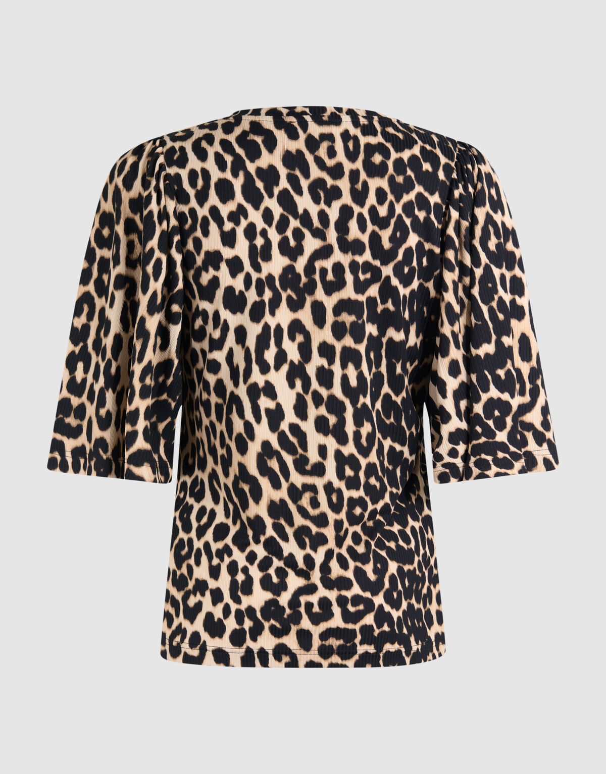 Leopard Ruffle Rib Top Bruin SHOEBY WOMEN