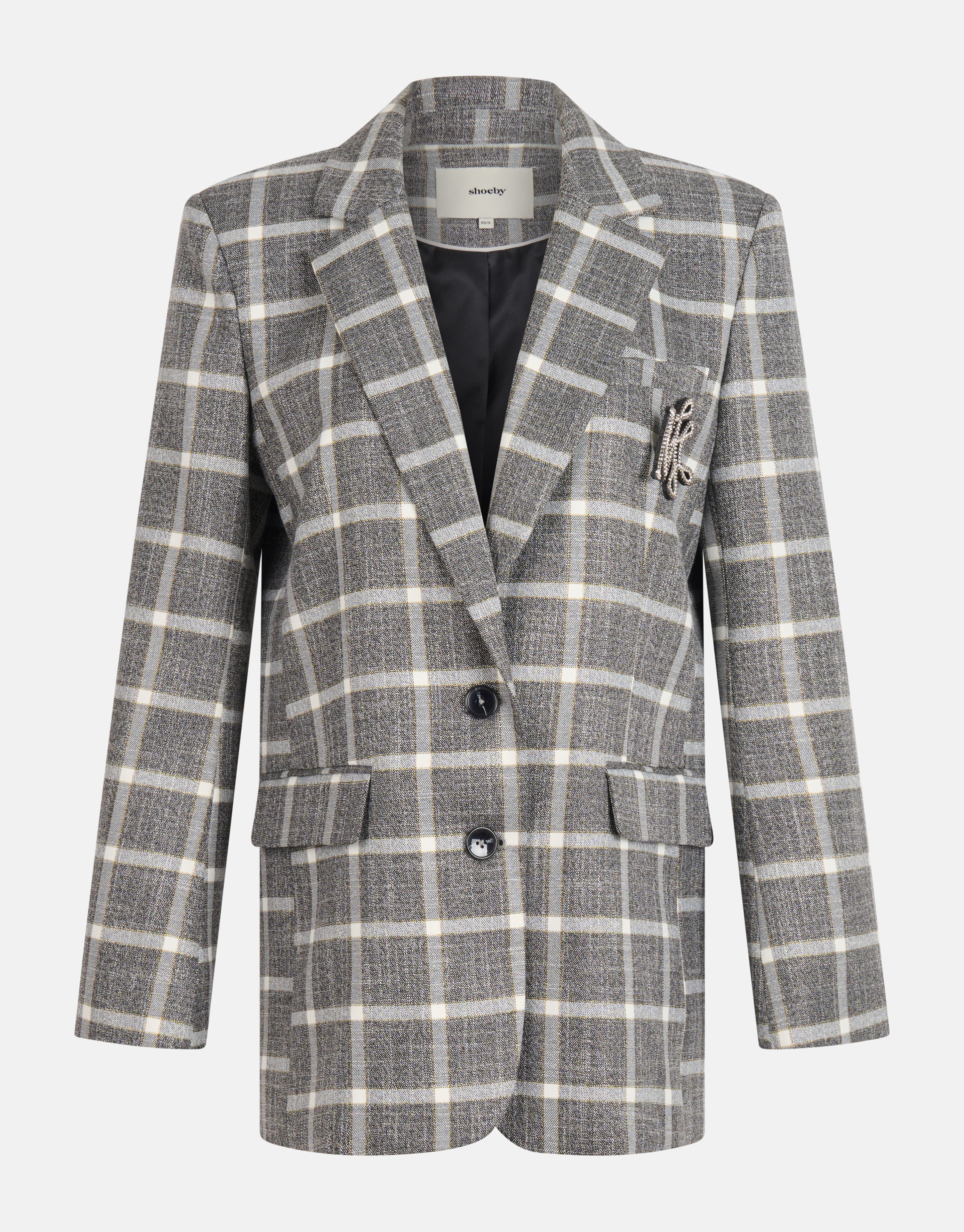 Oversized Ruiten Blazer Grijs By Mieke SHOEBY WOMEN