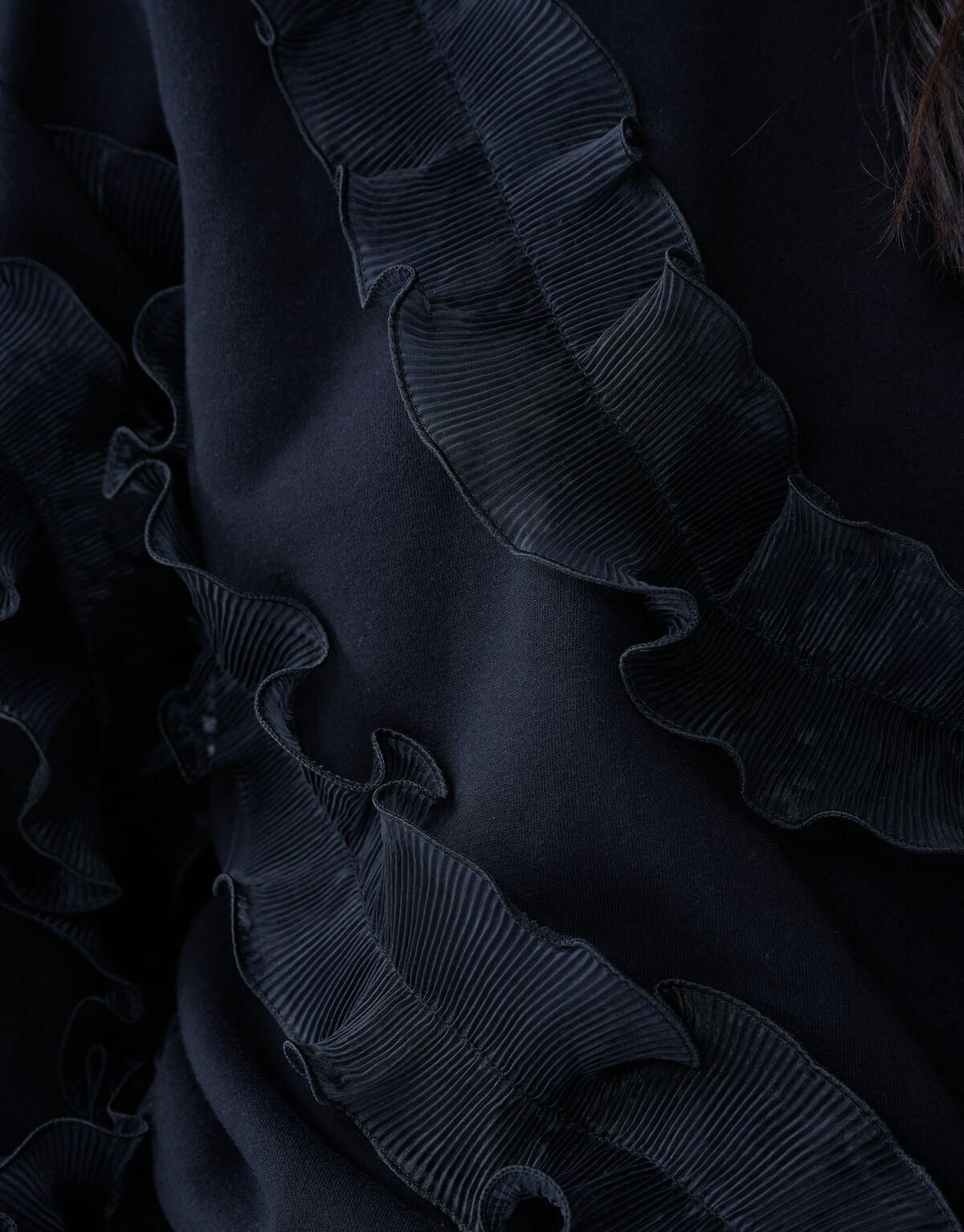 Ruffle Sweater Zwart SHOEBY WOMEN