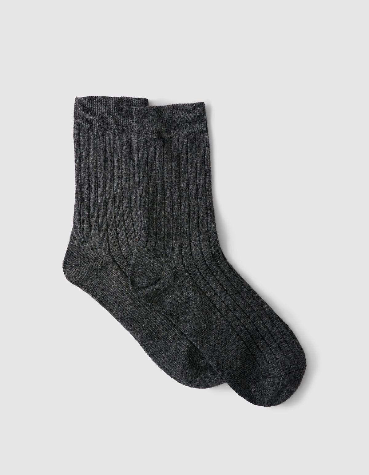 Ribbed Sok Donkergrijs SHOEBY ACCESSOIRES