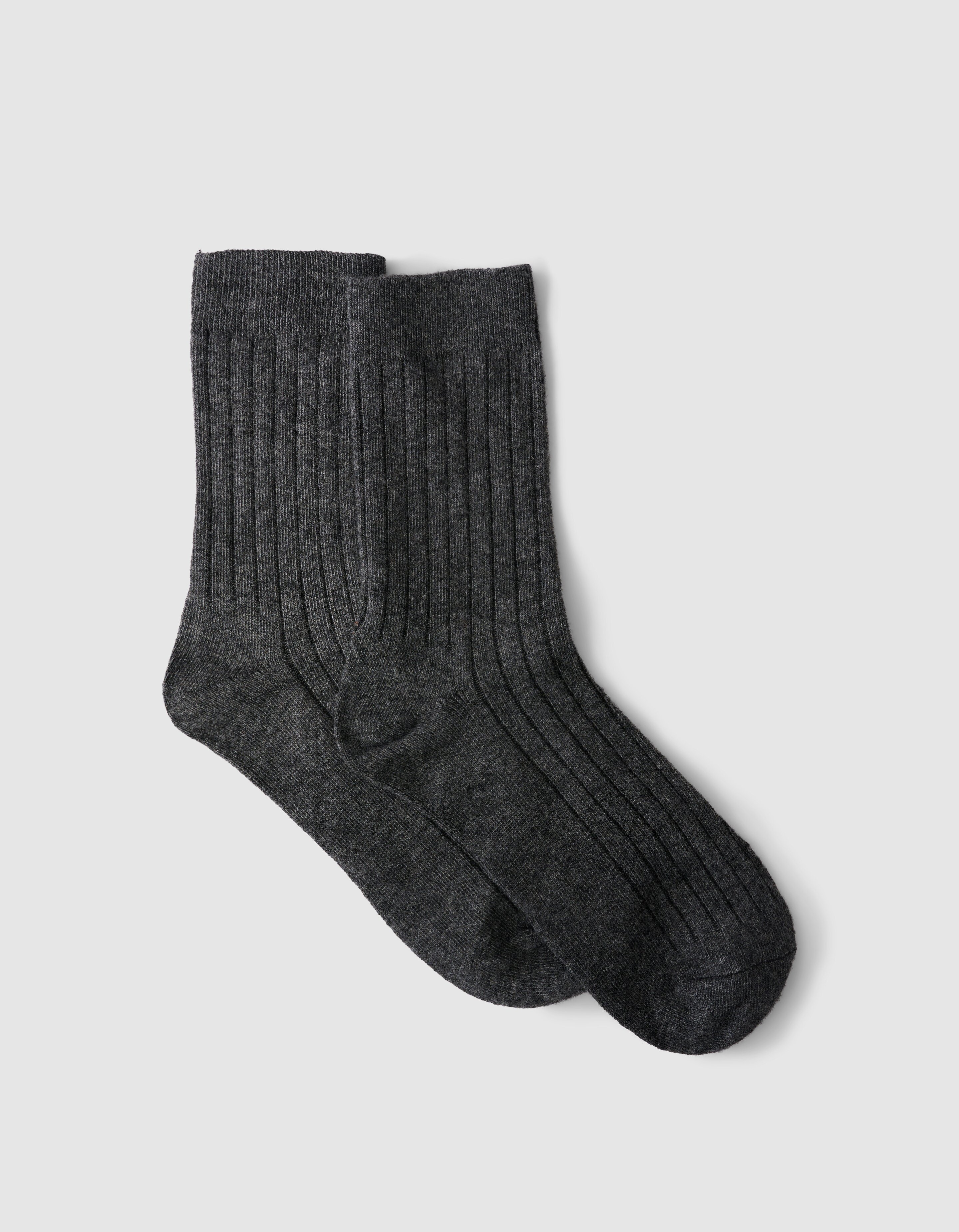 Ribbed Sok Donkergrijs SHOEBY ACCESSOIRES