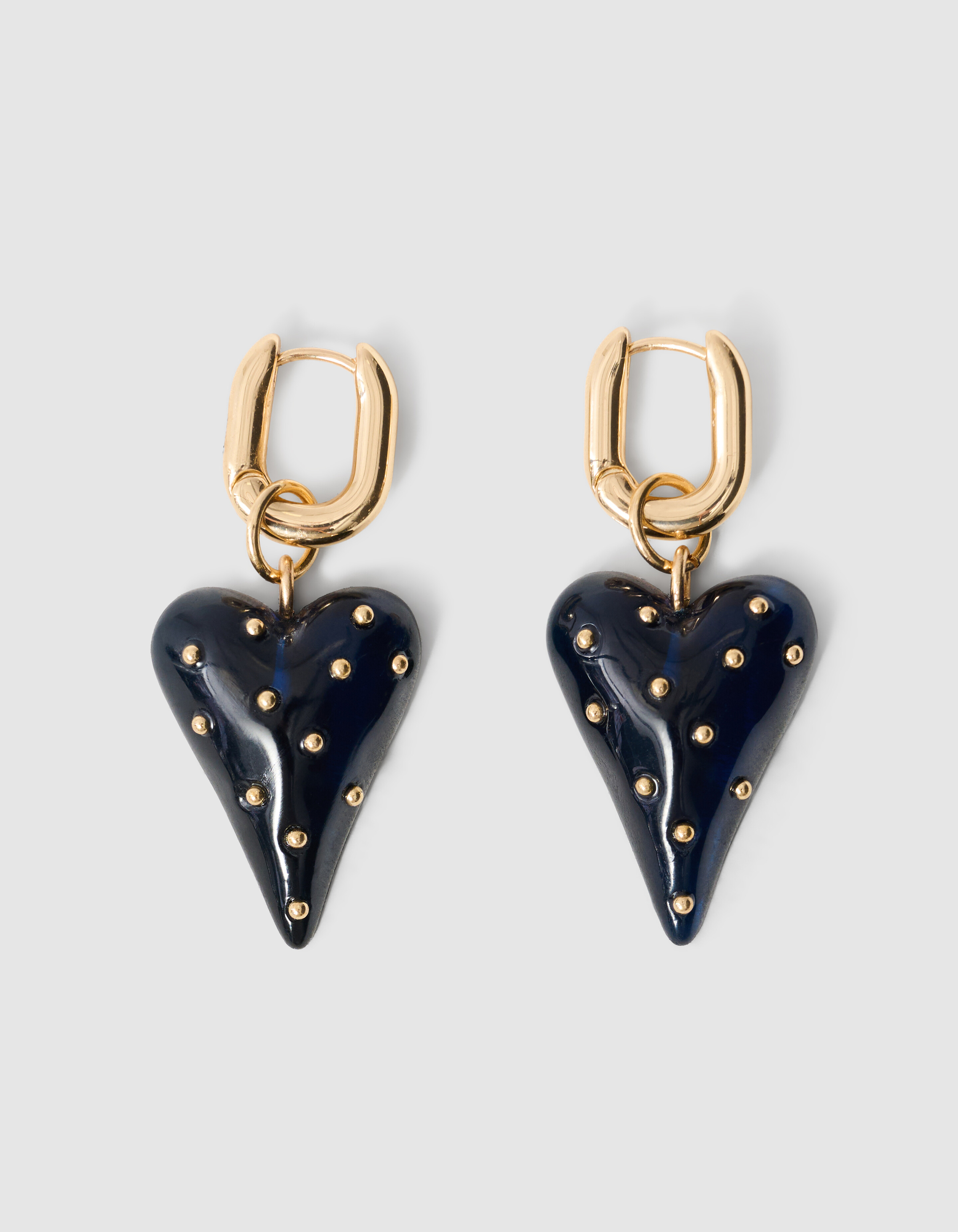 Dotted Heart Oorbellen Donkerblauw SHOEBY ACCESSOIRES