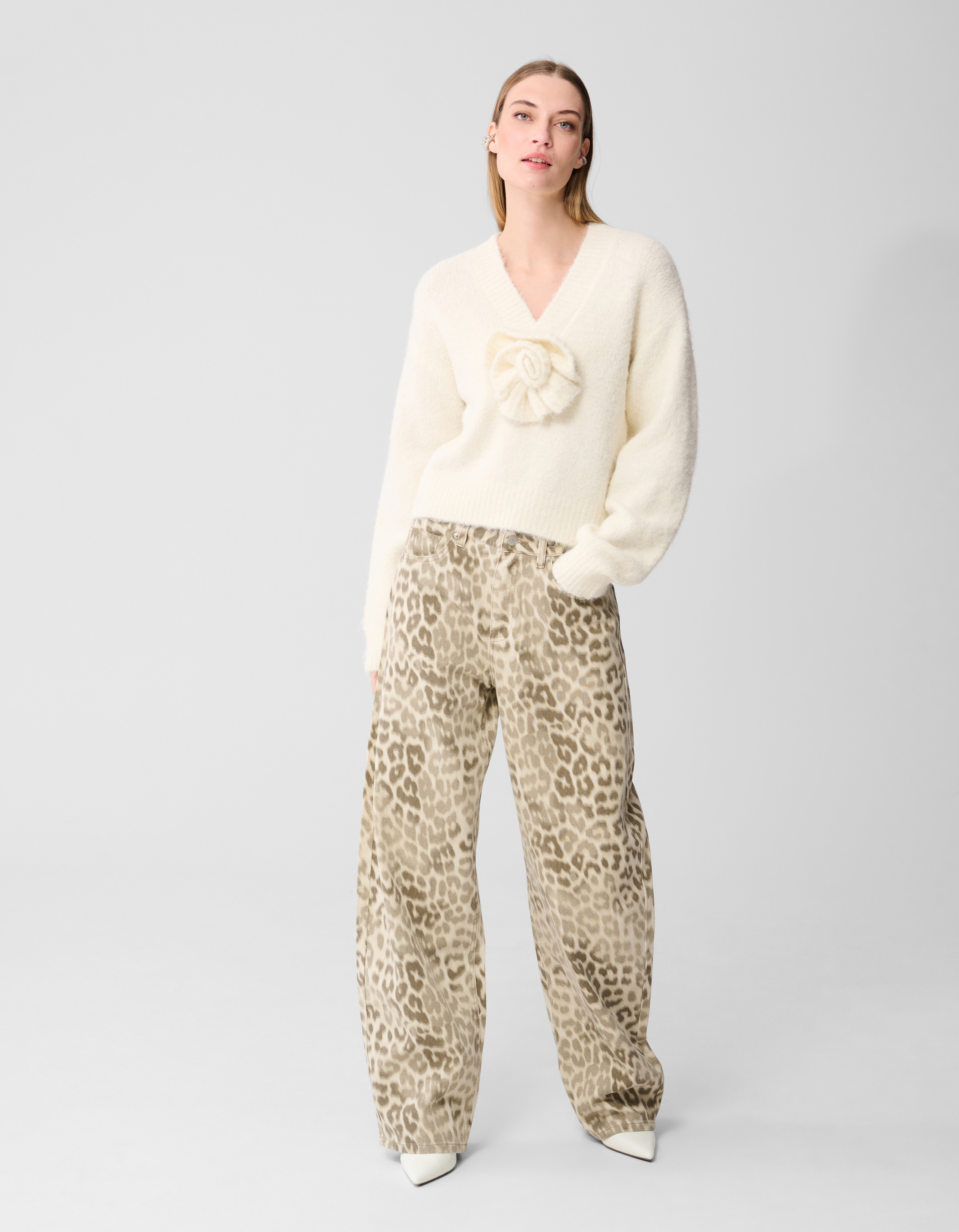 Flower Trui Gebroken Wit SHOEBY WOMEN