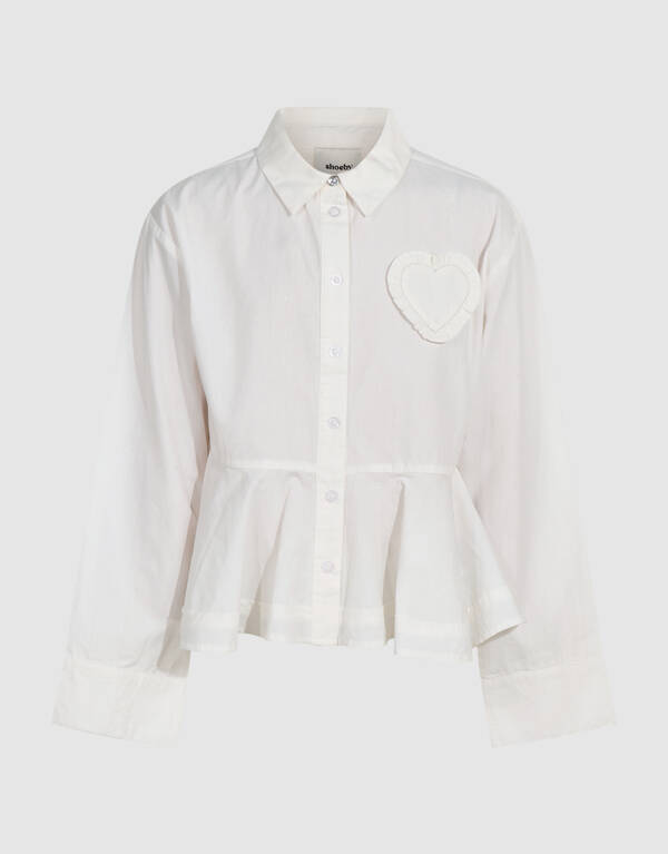 Peplum Hart Blouse Wit SHOEBY GIRLS