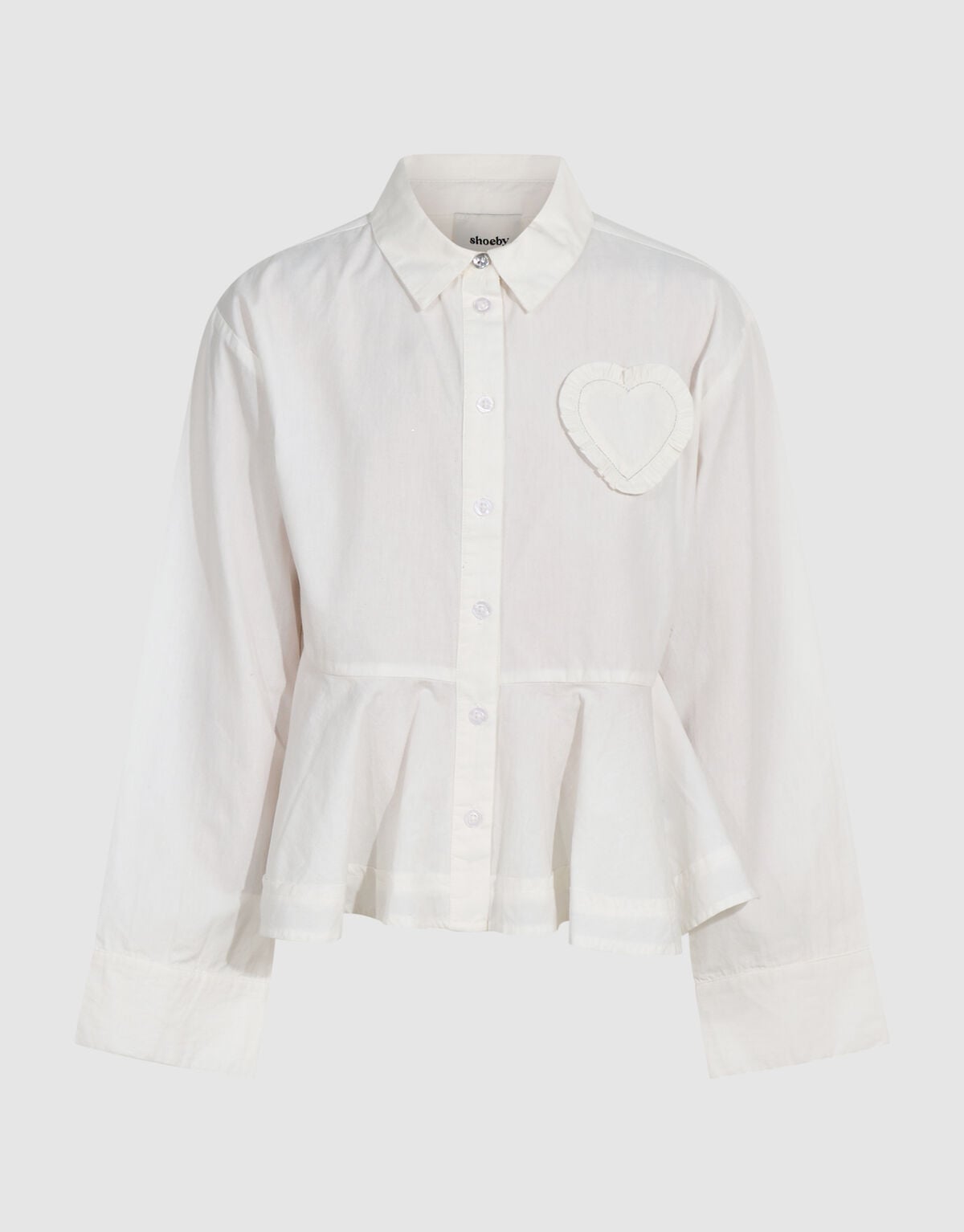 Peplum Hart Blouse Wit SHOEBY GIRLS