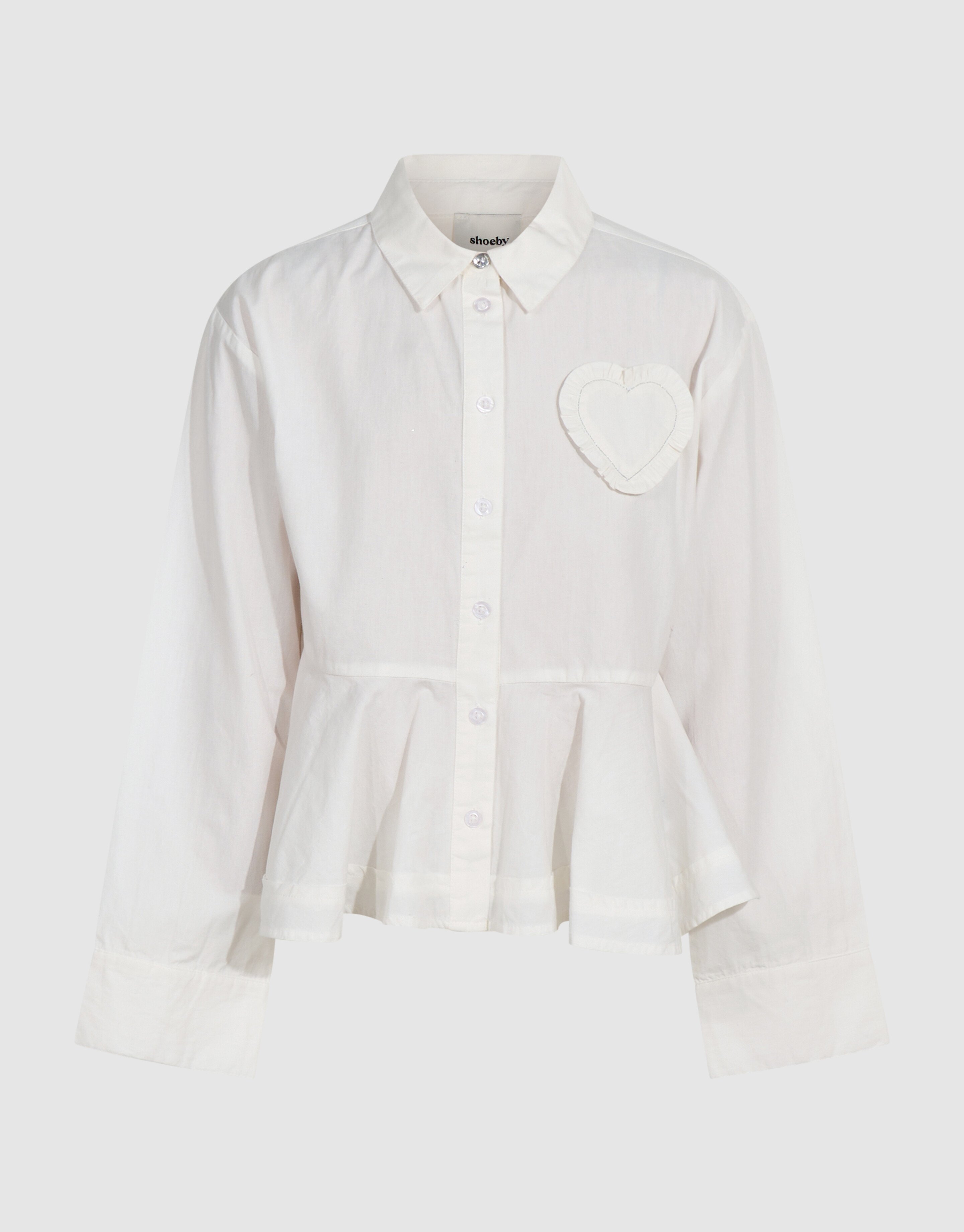 Peplum Hart Blouse Wit SHOEBY GIRLS