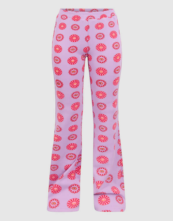 Printed Rib Flared Legging Lichtpaars SHOEBY GIRLS