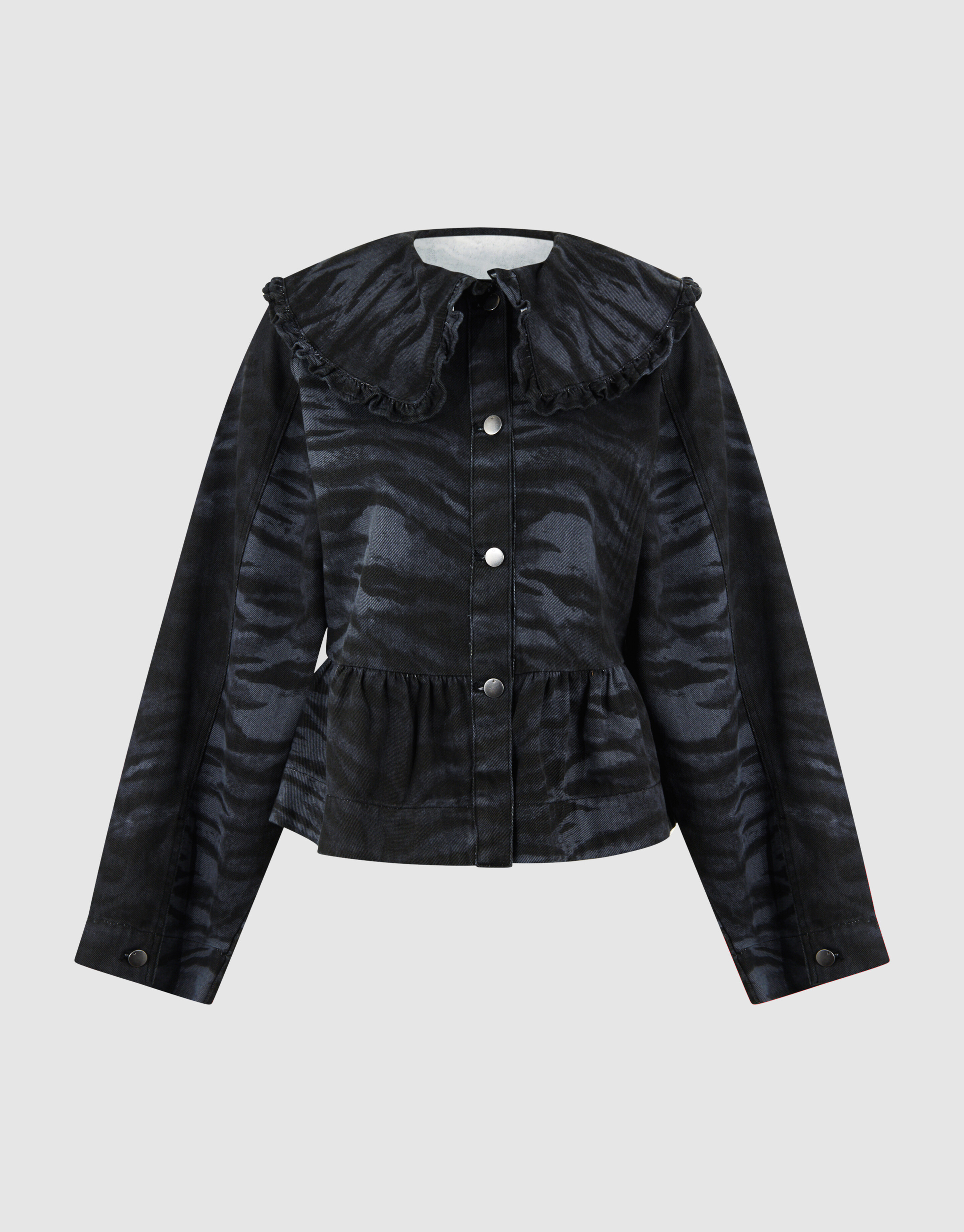 Tijger Collar Blouse Donkergrijs SHOEBY WOMEN