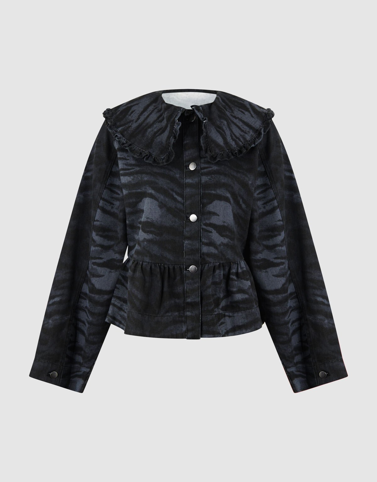 Tijger Collar Blouse Donkergrijs SHOEBY WOMEN
