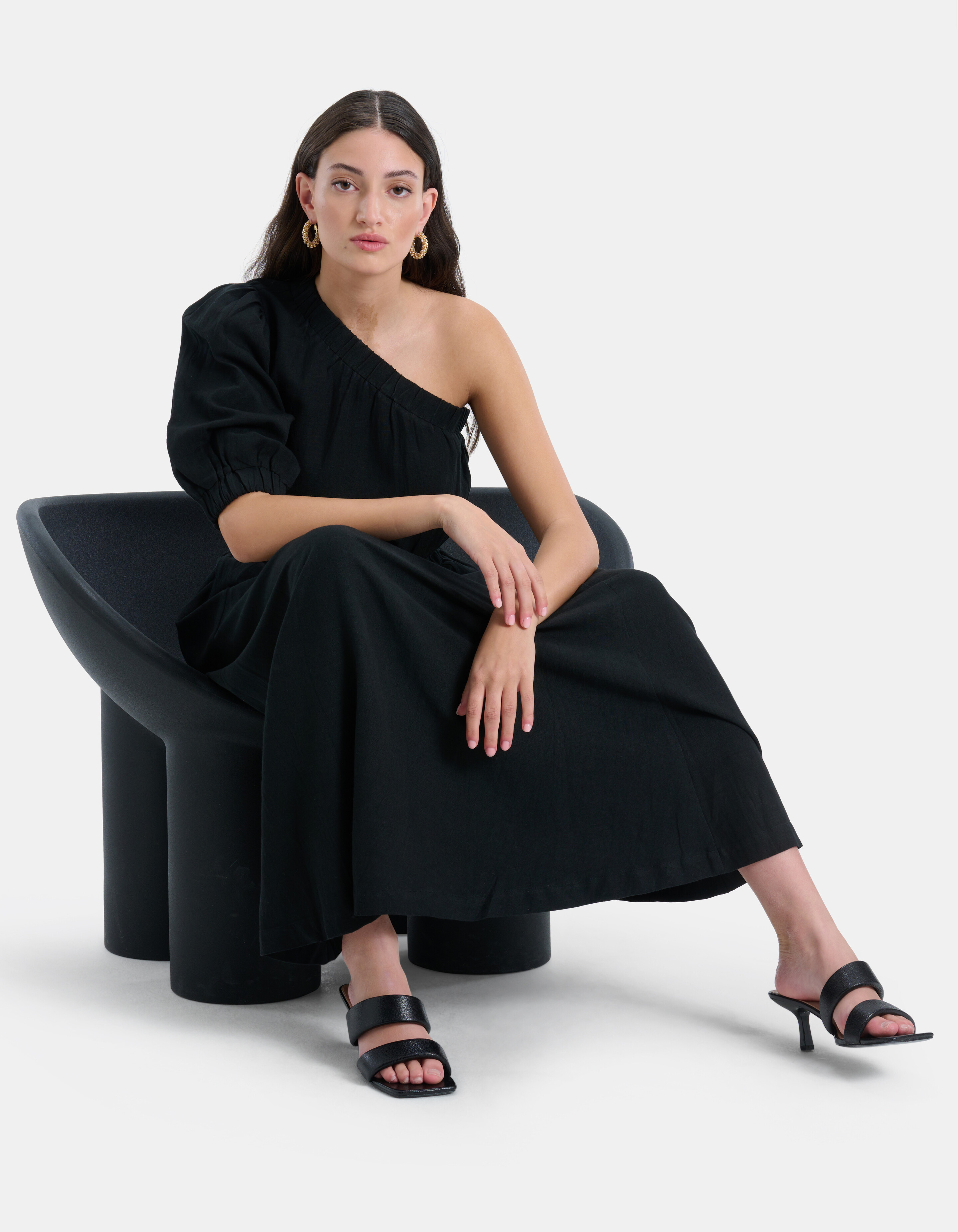 Linen Solid Jurk EKSEPT