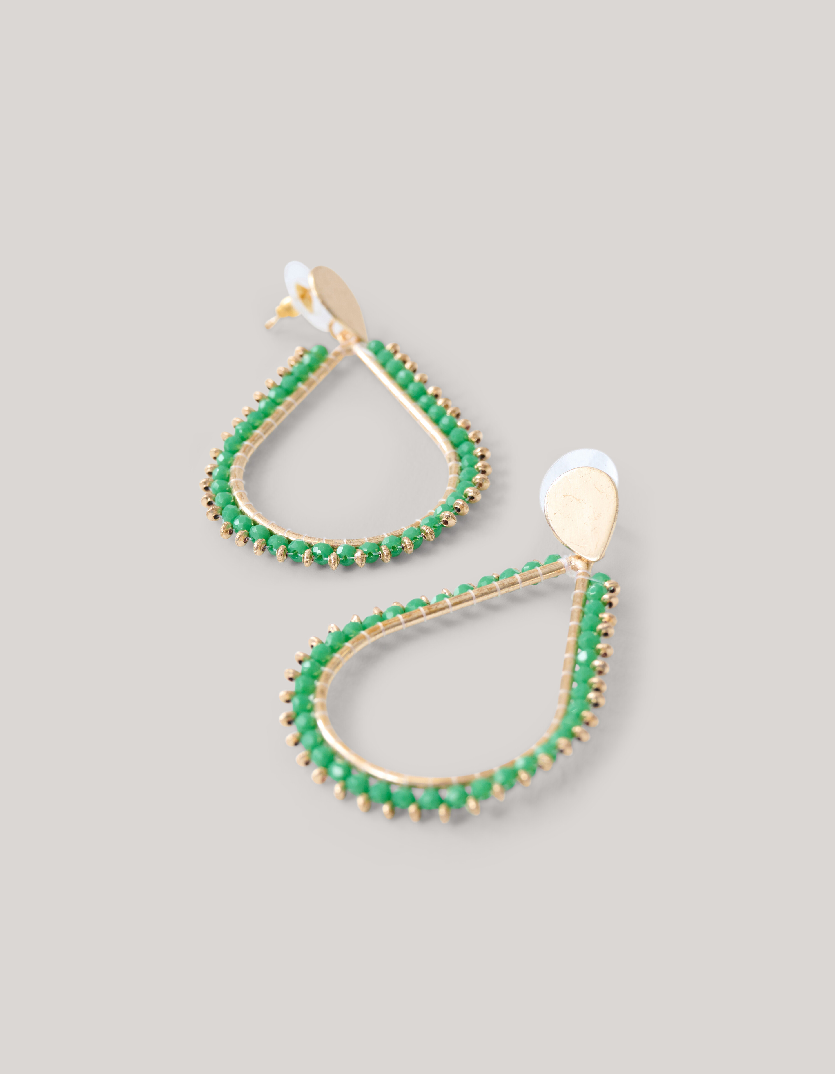 Beaded Drop Oorbellen Groen SHOEBY ACCESSOIRES