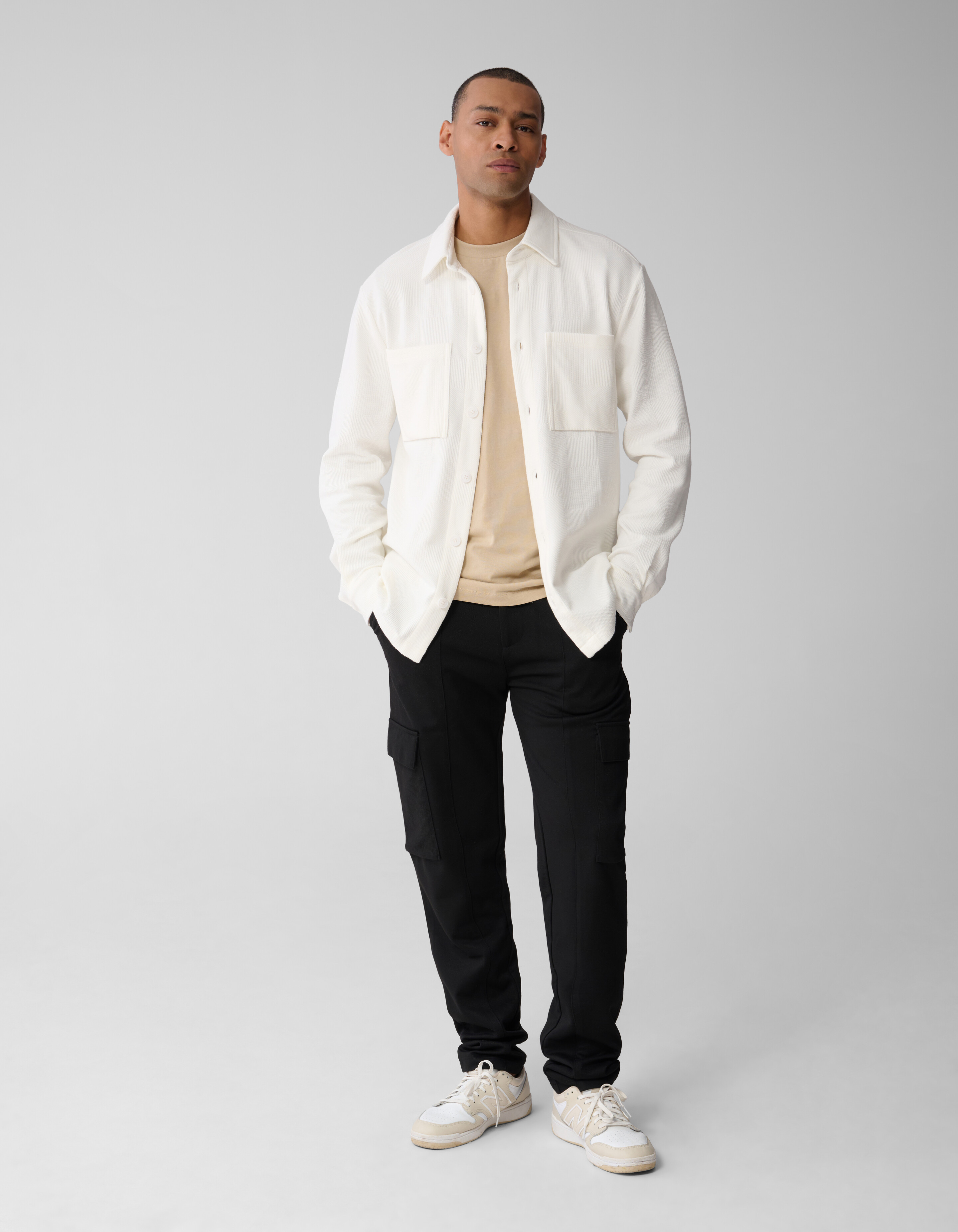 Block Jersey Overshirt Gebroken Wit SHOEBY MEN