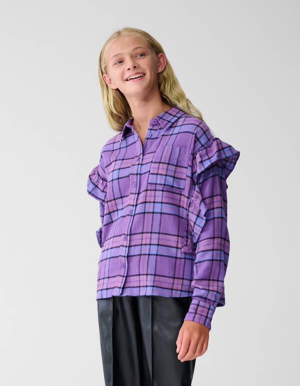 Ruiten Ruffle Blouse Paars SHOEBY GIRLS
