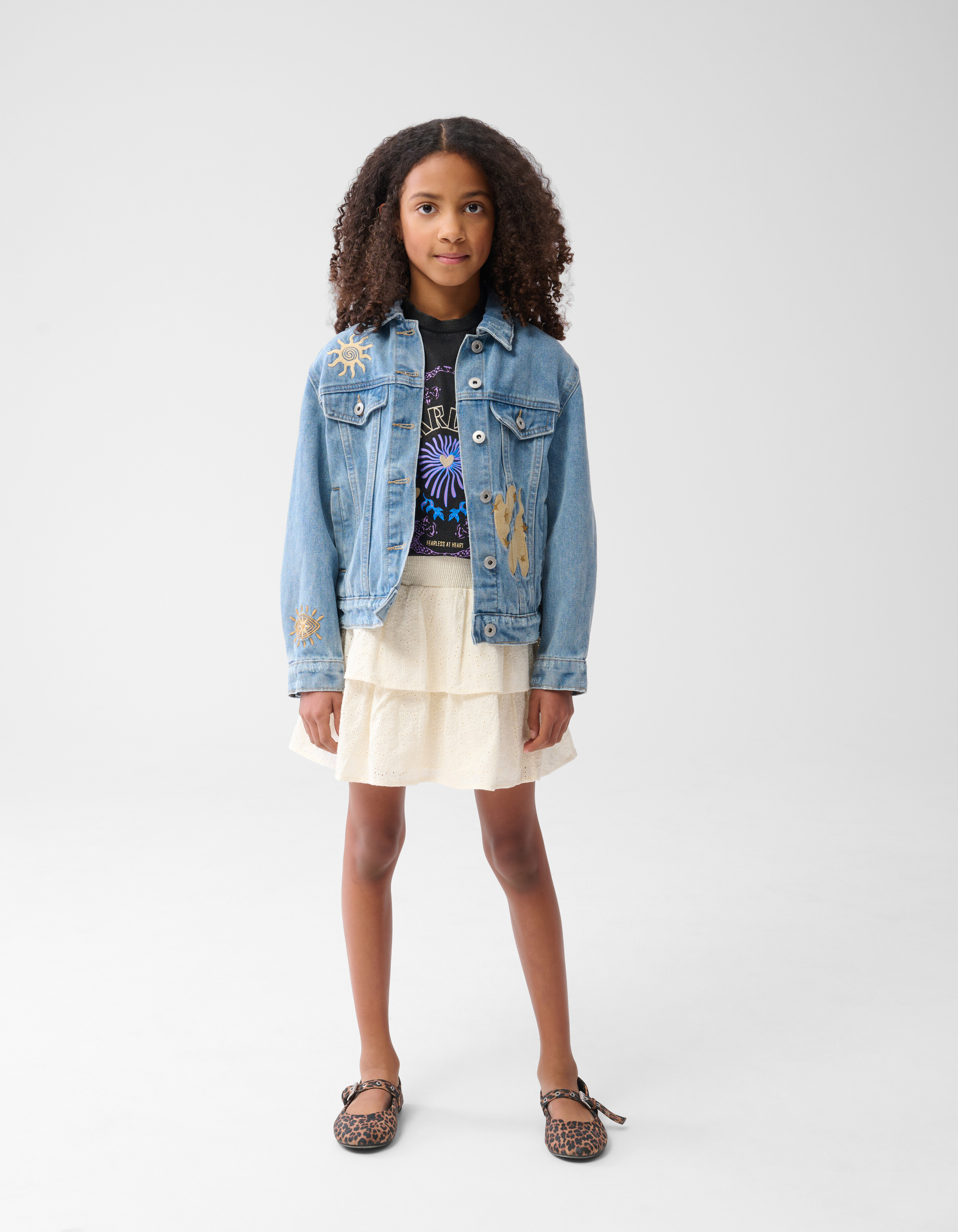 Geborduurd Denim Jack Lichtblauw SHOEBY GIRLS