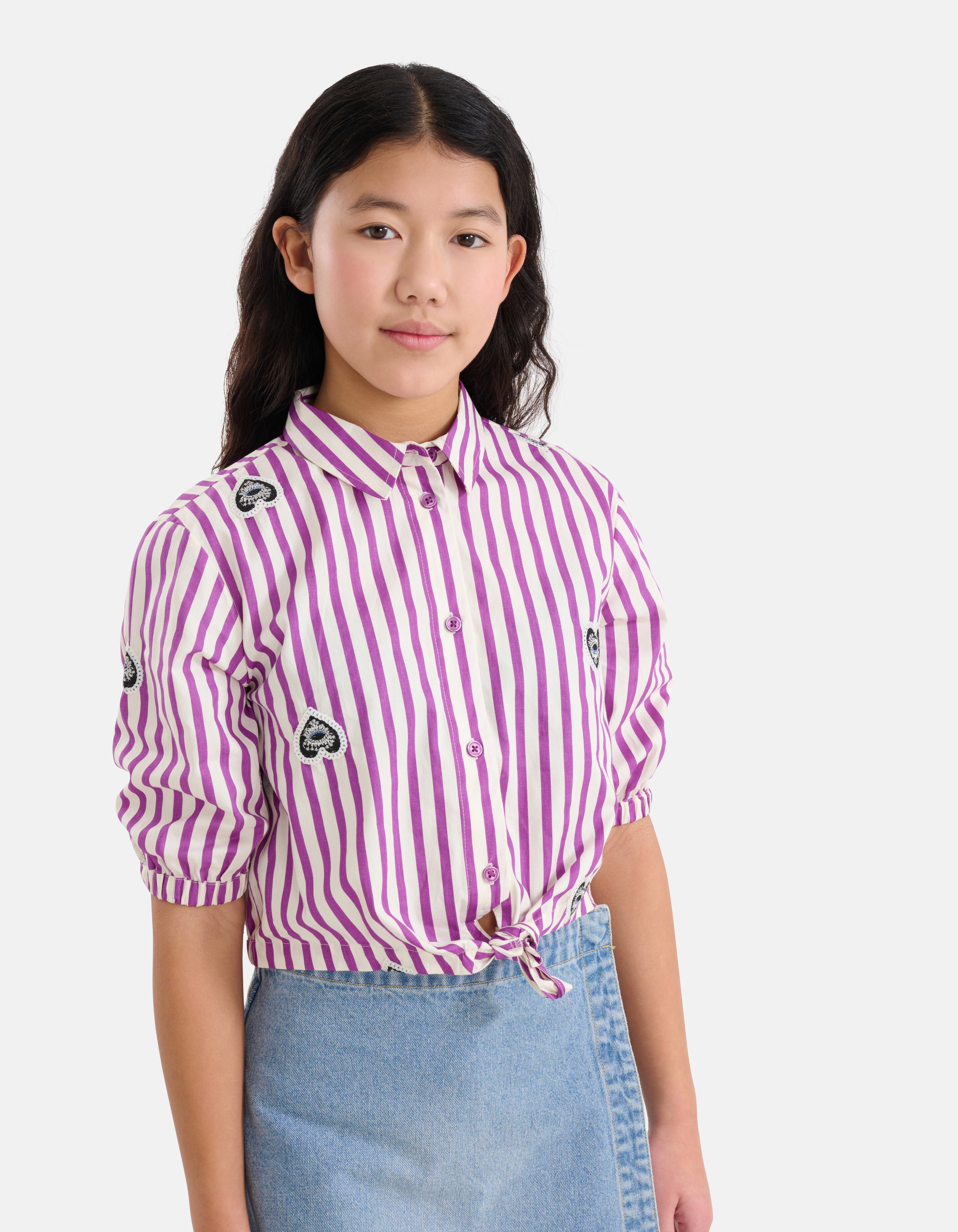 Pinstripe Sequin Blouse Roze SHOEBY GIRLS