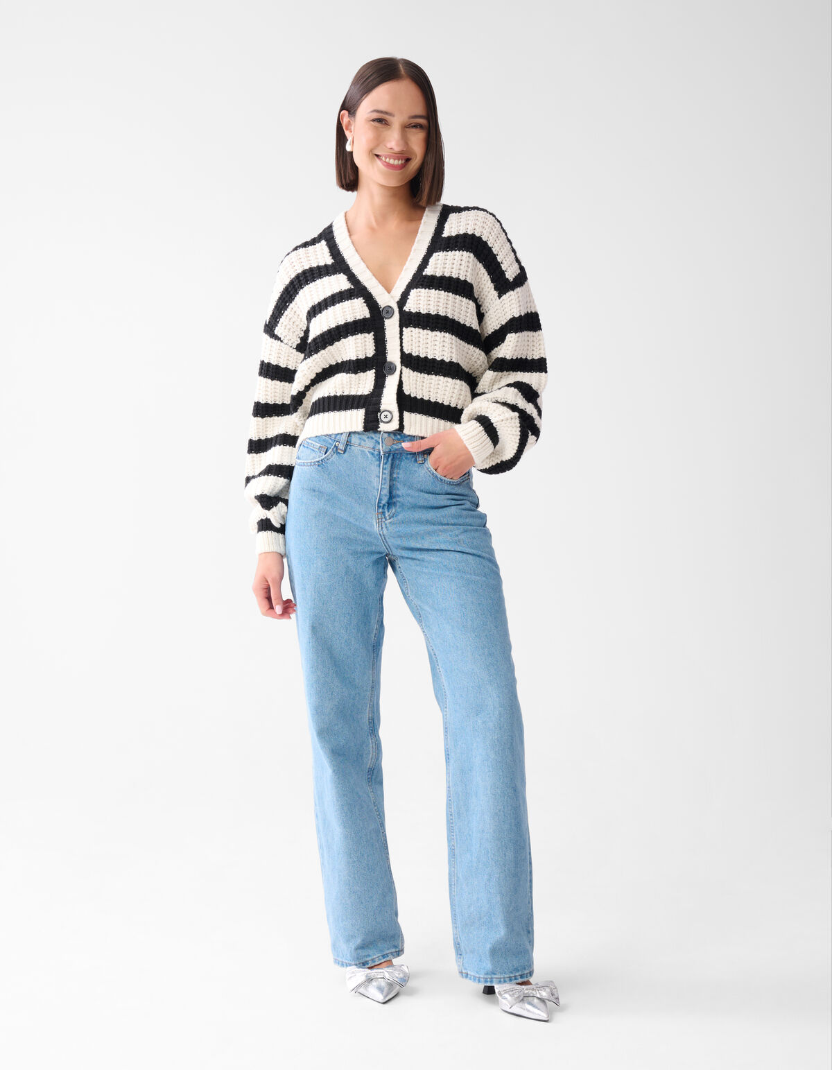 Gestreept Vest Zwart/Wit SHOEBY WOMEN