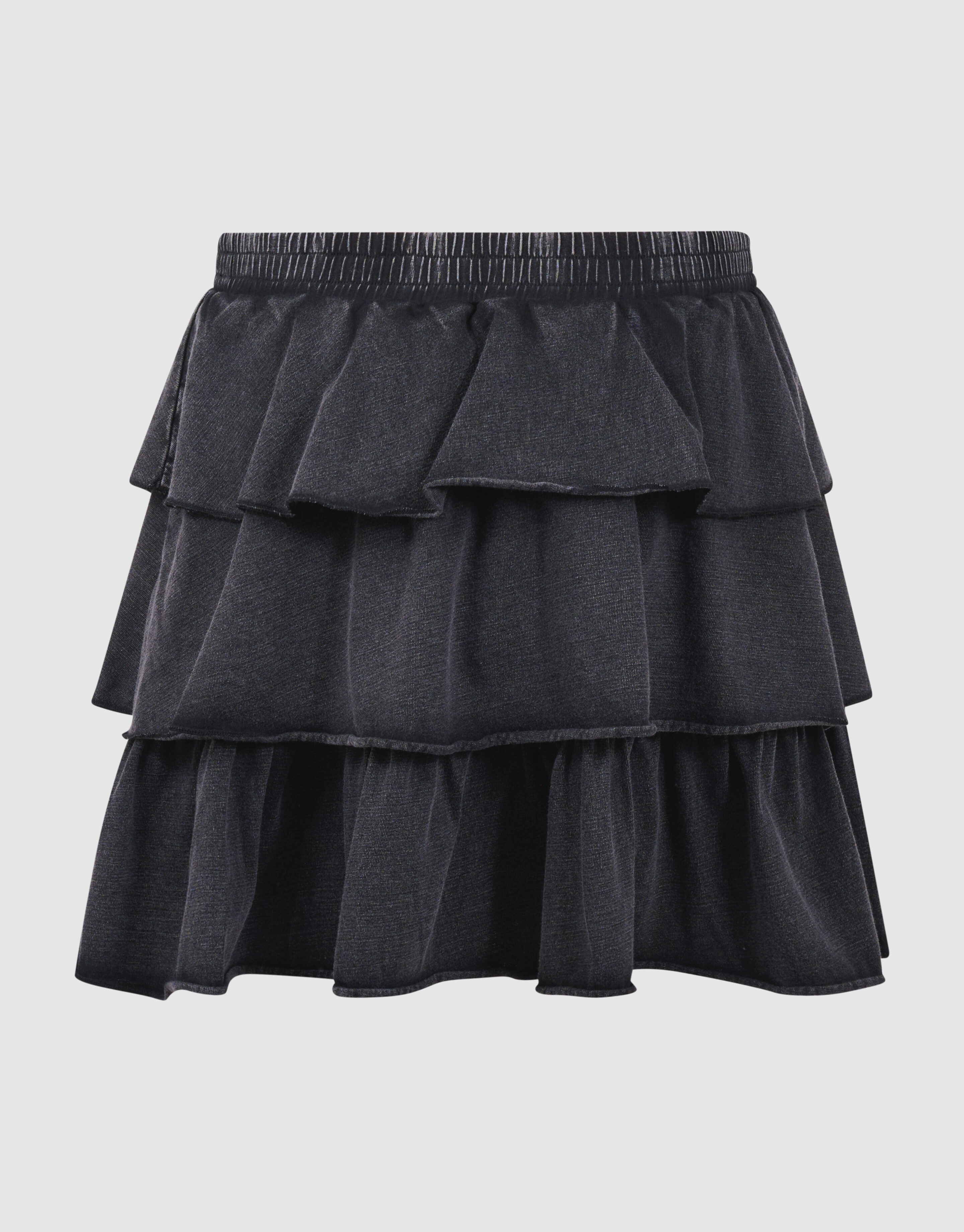Washed Ruffle Mini Rok Donkergrijs SHOEBY GIRLS