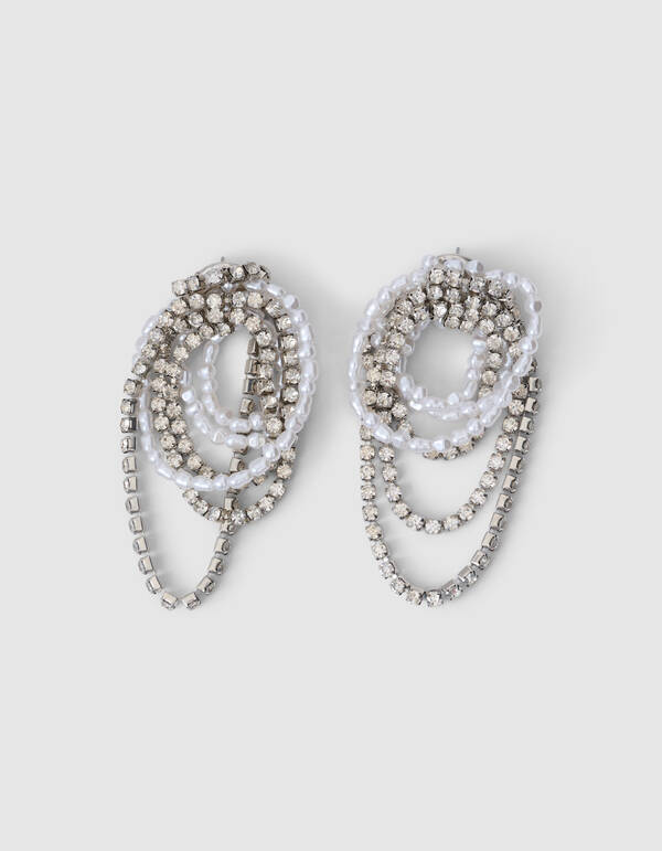 Mix Parel/Strass Oorbellen Zilver SHOEBY ACCESSOIRES