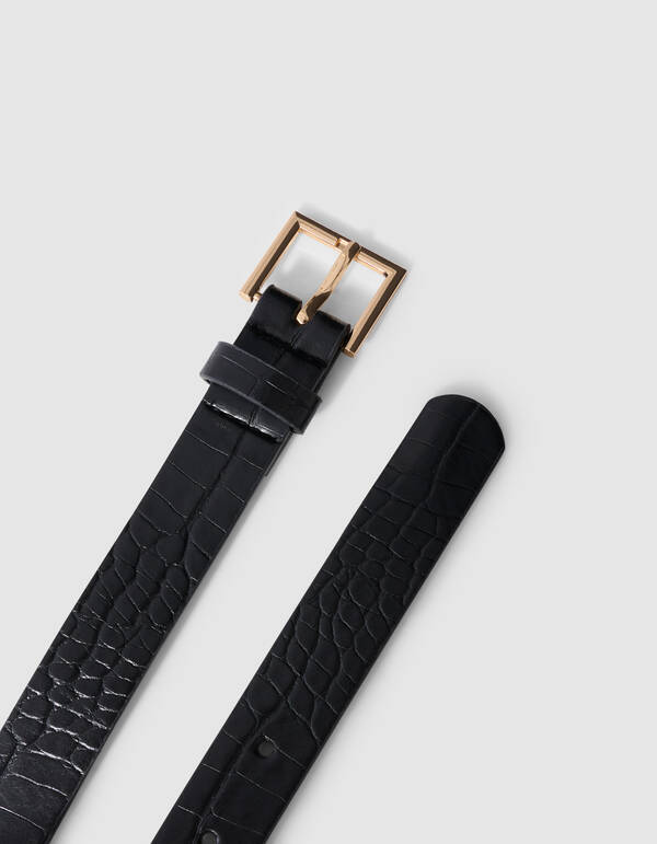 Croco Riem Zwart/Goud SHOEBY ACCESSOIRES