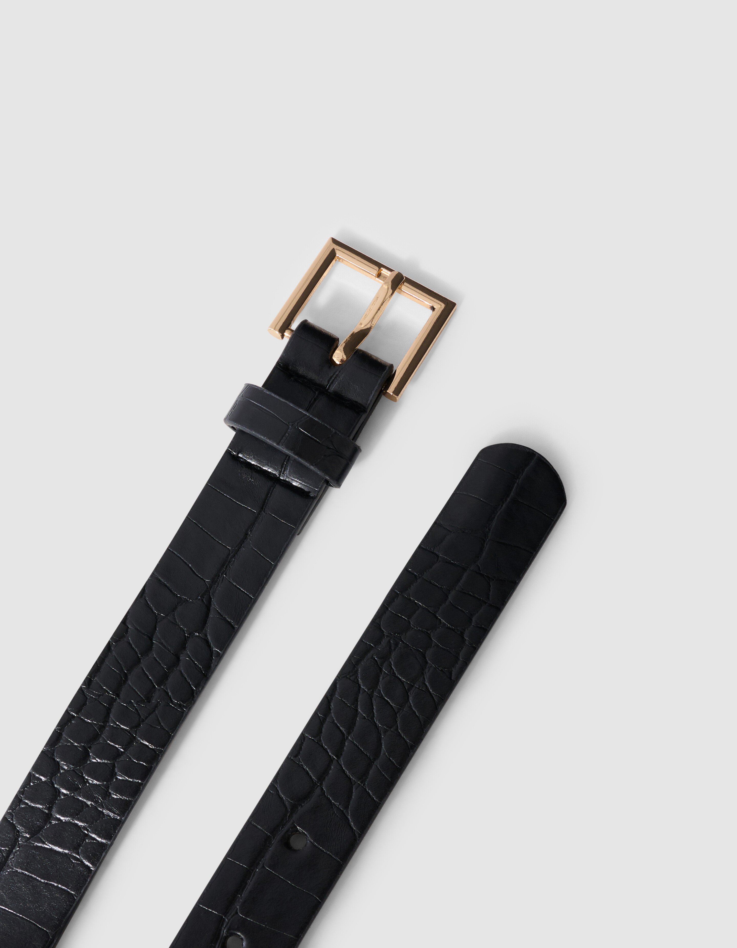 Croco Riem Zwart/Goud SHOEBY ACCESSOIRES