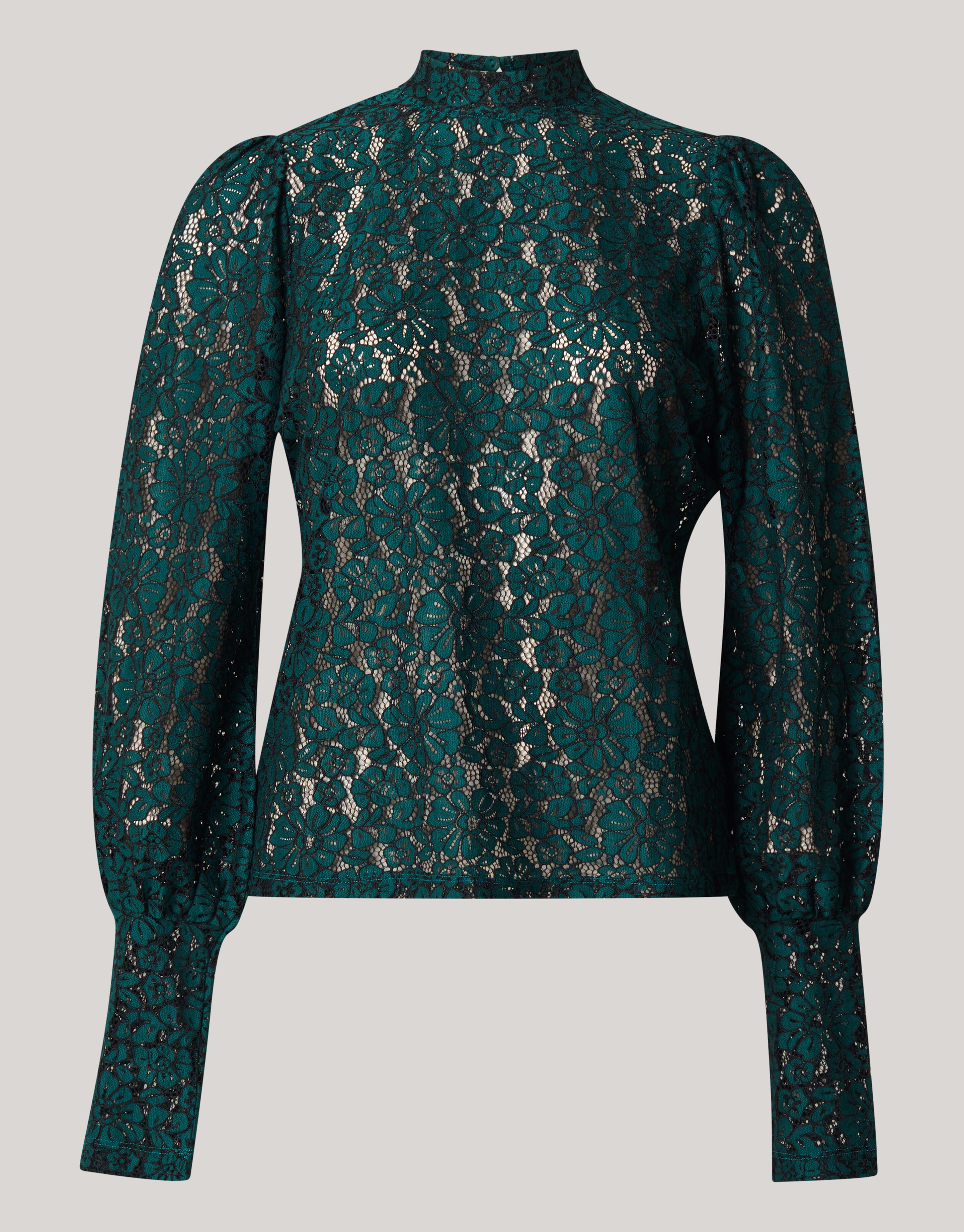 Two Tone Kanten Top Donkergroen SHOEBY WOMEN