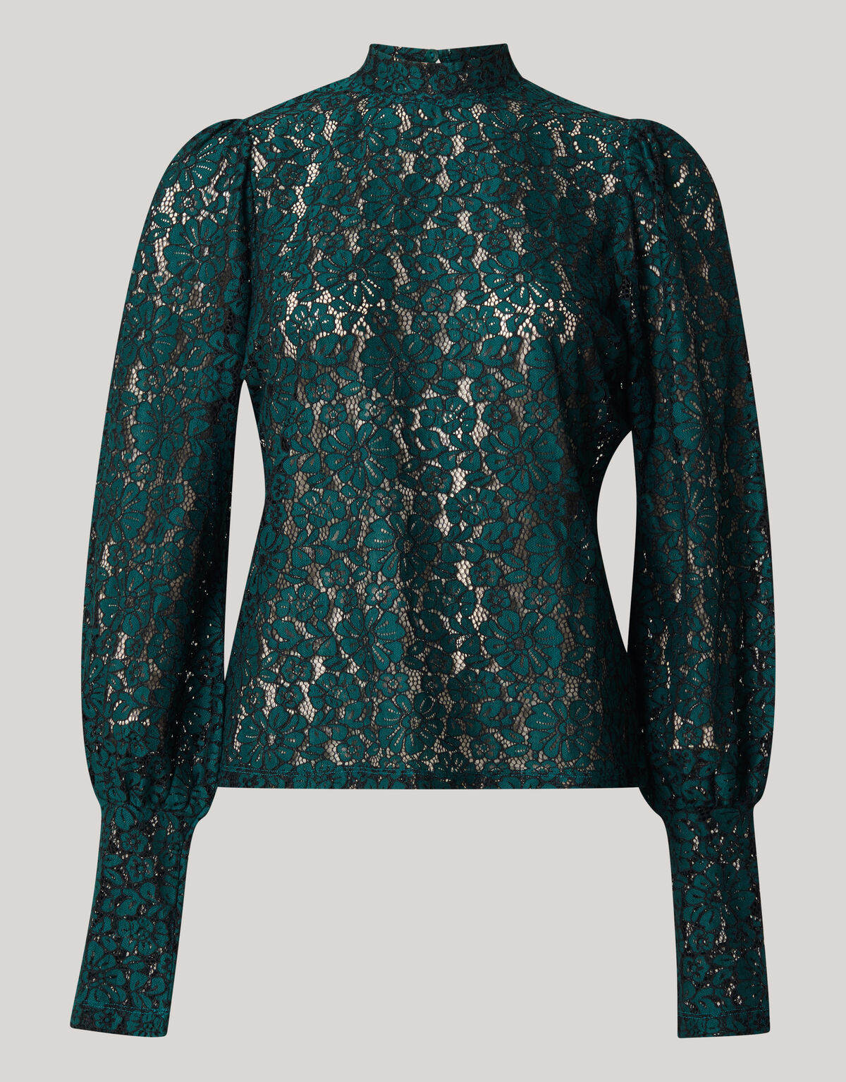 Two Tone Kanten Top Donkergroen SHOEBY WOMEN