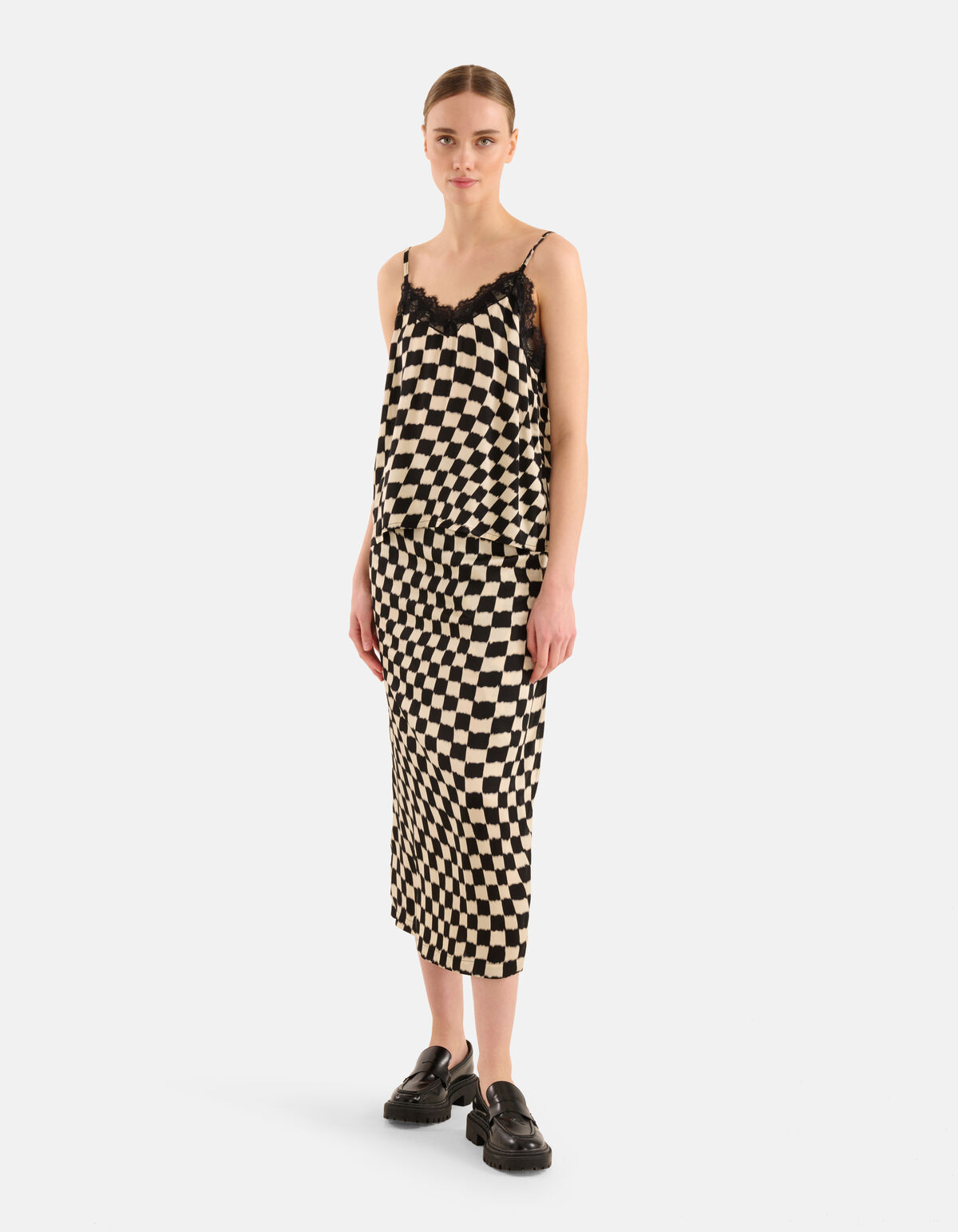 Printed Singlet Zwart/Gebroken Wit SHOEBY WOMEN