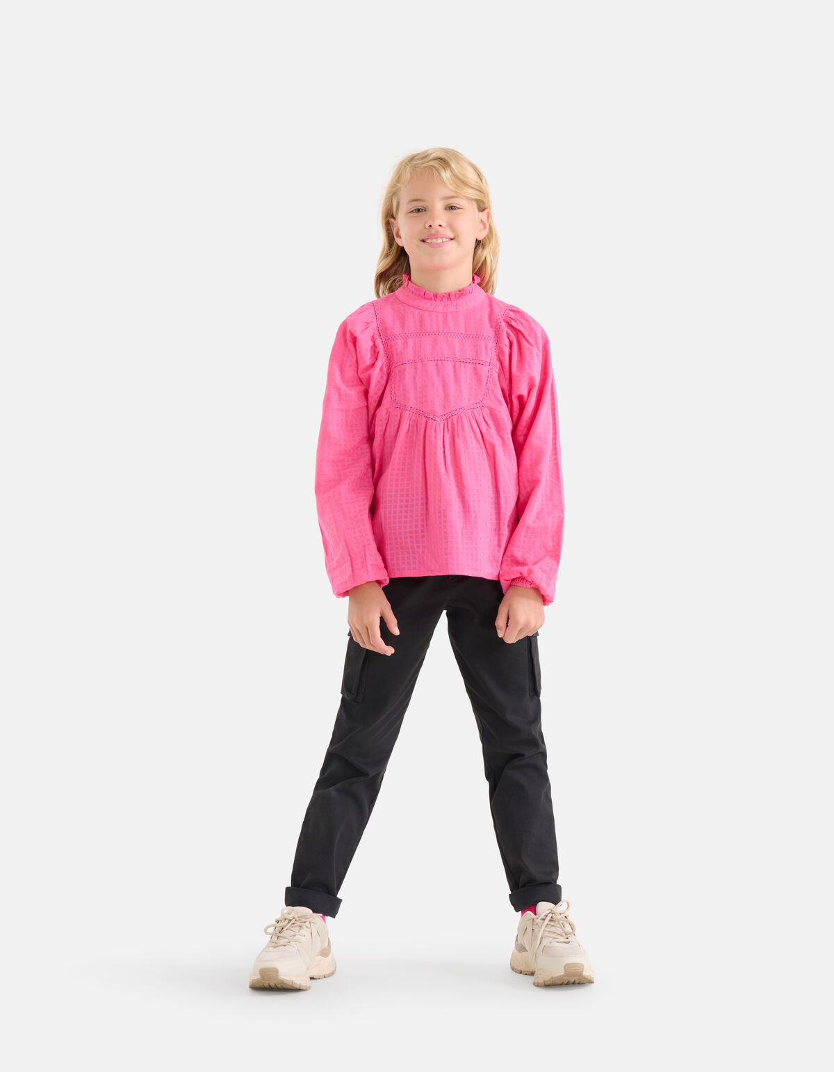 Tape Detail Blouse Roze SHOEBY GIRLS