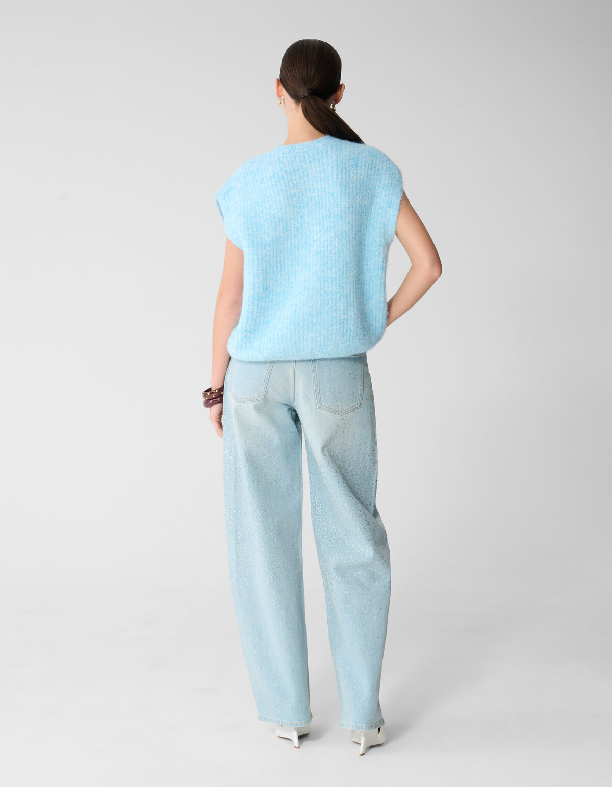 Strass Waterfall Barrel Fit Jeans Bleached SHOEBY WOMEN