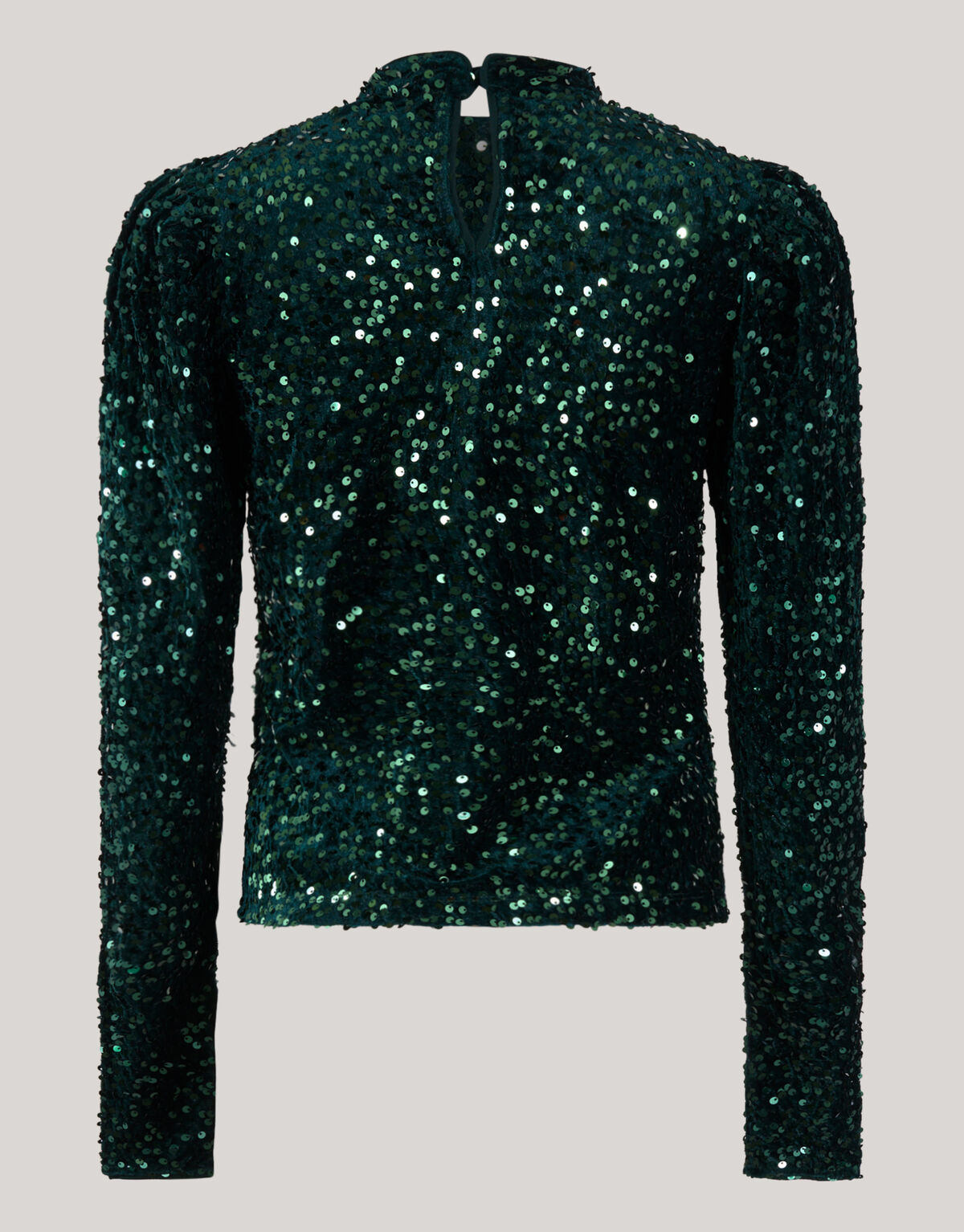 Velvet Pailletten Top Donkergroen SHOEBY WOMEN