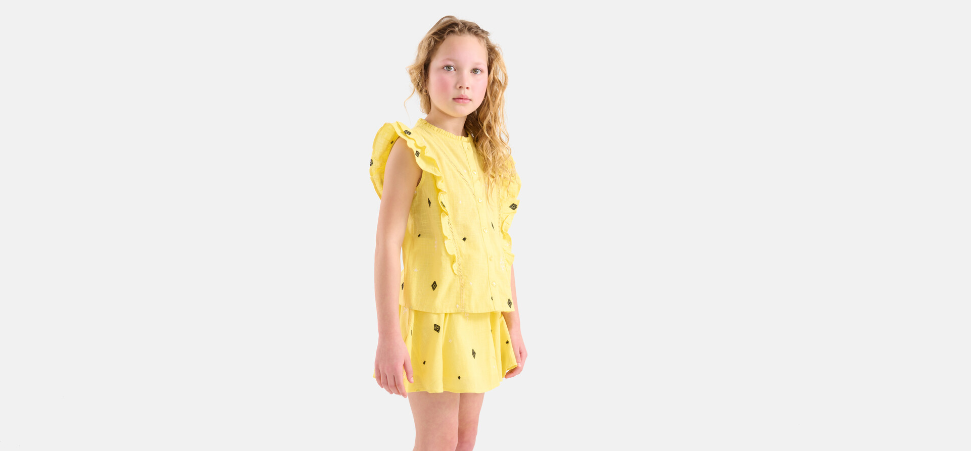 Embroidery Blouse Geel SHOEBY GIRLS