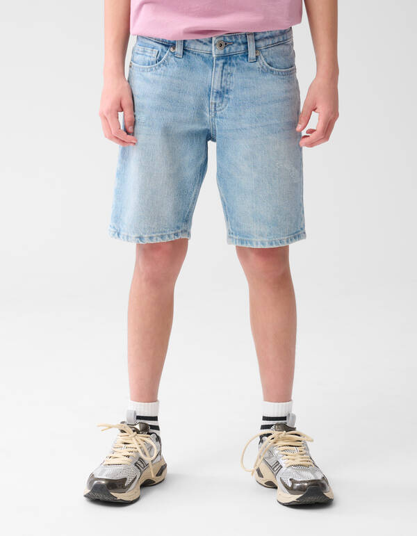 Straight Fit Denim Short Bleached SHOEBY BOYS