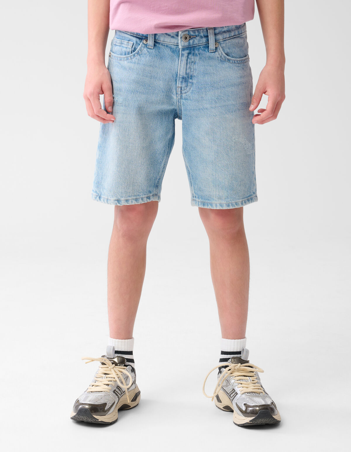 Straight Fit Denim Short Bleached SHOEBY BOYS