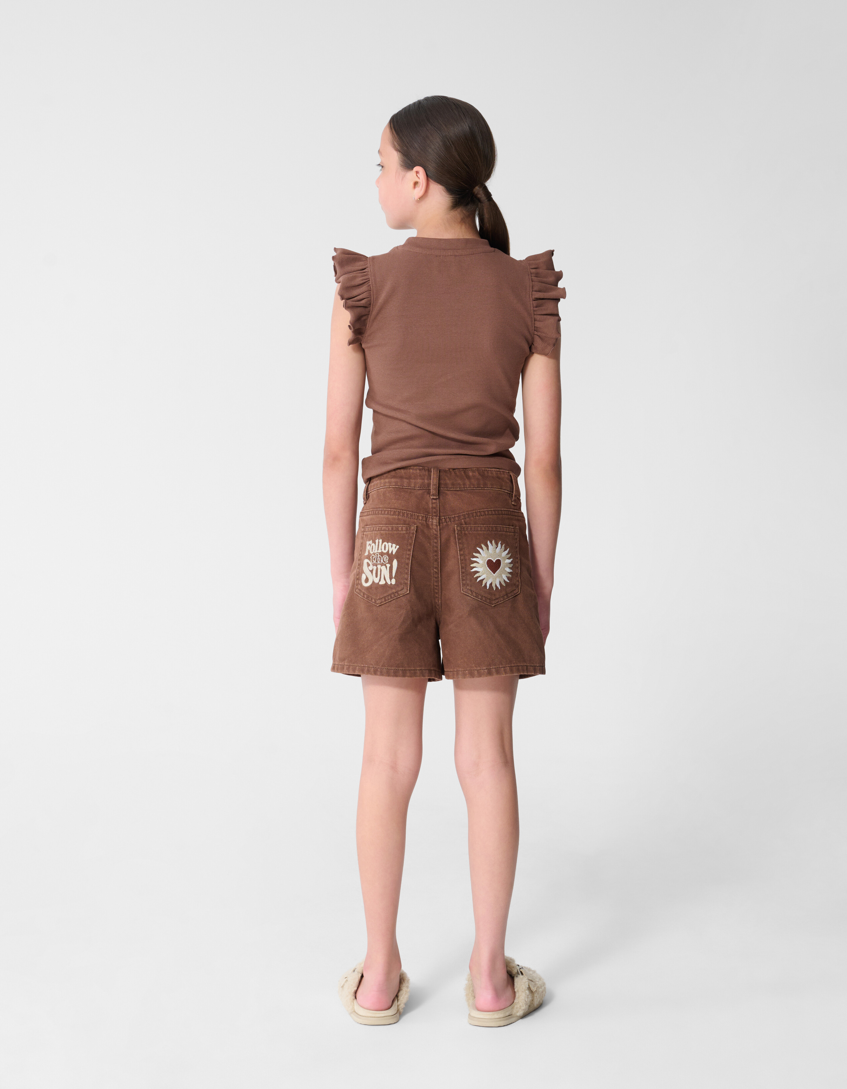 Matcha Ruffle Rib Top Bruin SHOEBY GIRLS