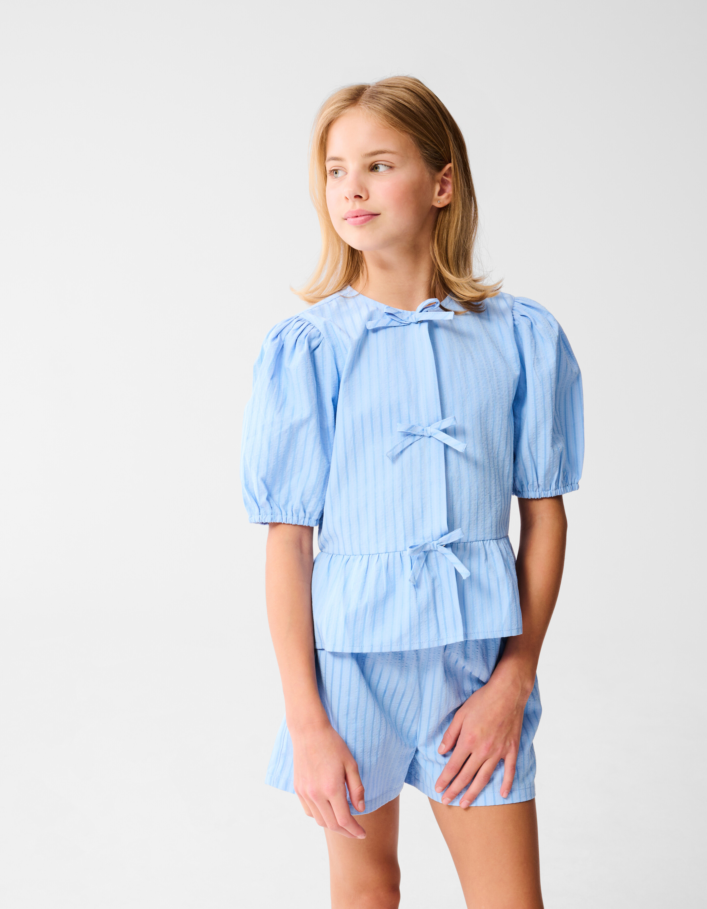 Stripe Strik Top Blauw SHOEBY GIRLS