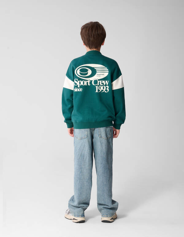 Oversized Sporty Bomber Donkergroen SHOEBY BOYS